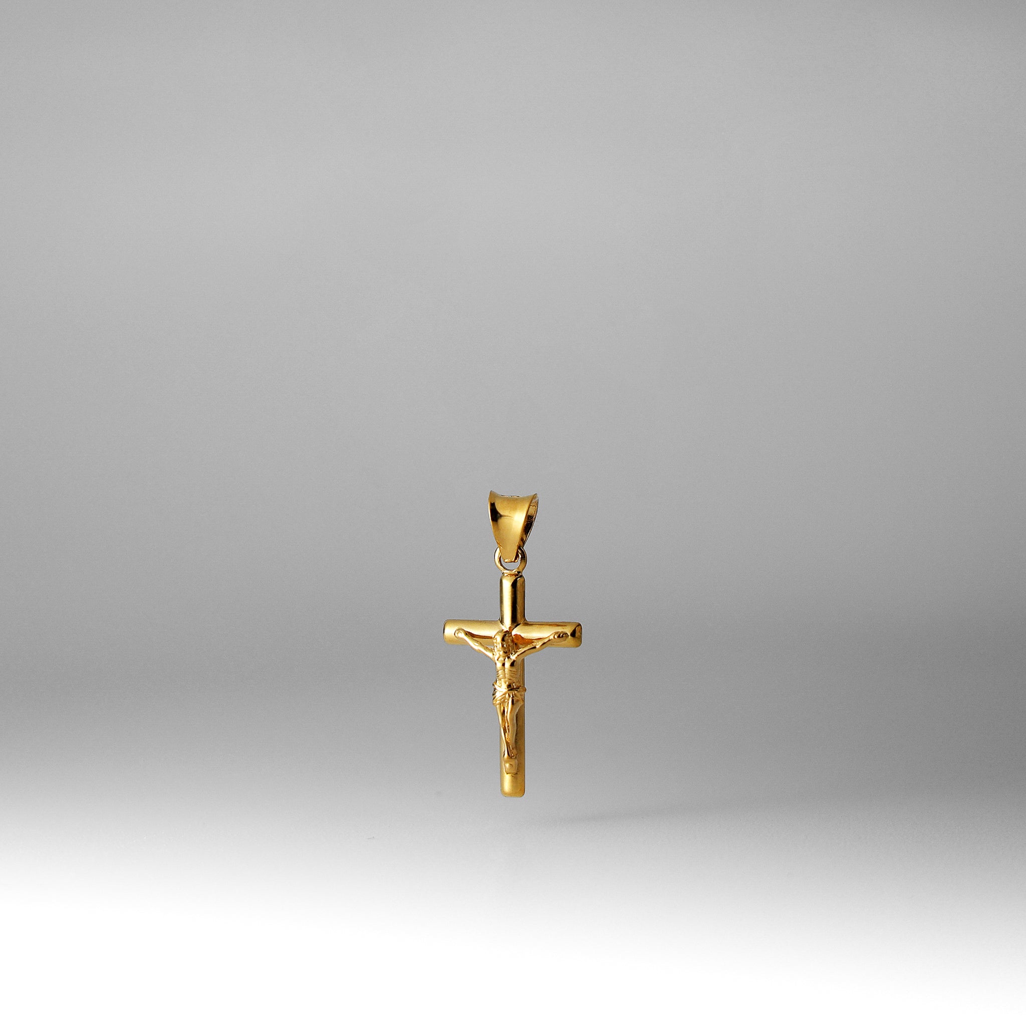 Gold Jesus Crucifix Small Cross Pendant - Model 841 - Charlie & Co. Jewelry
