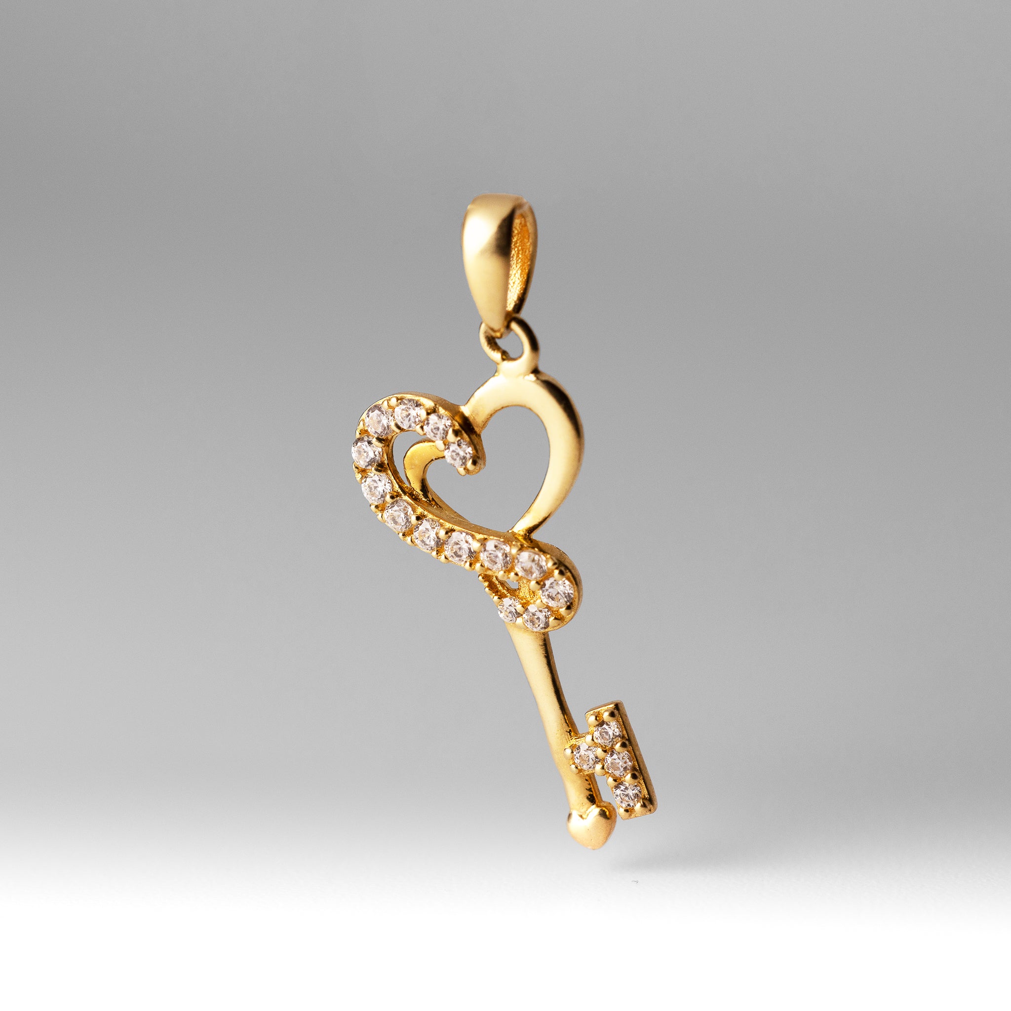 Solid Gold Key To My Heart Pendant - Model 755 - Charlie & Co. Jewelry