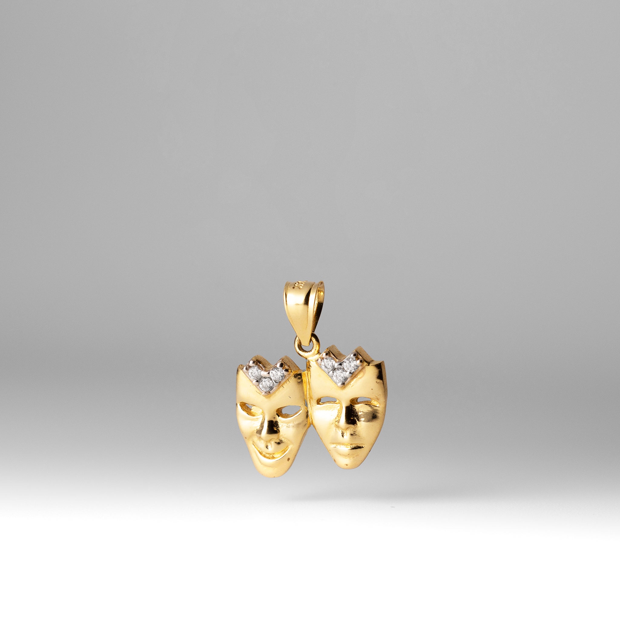Gold Comedy & Tragedy Pendant - Model 1800 - Charlie & Co. Jewelry