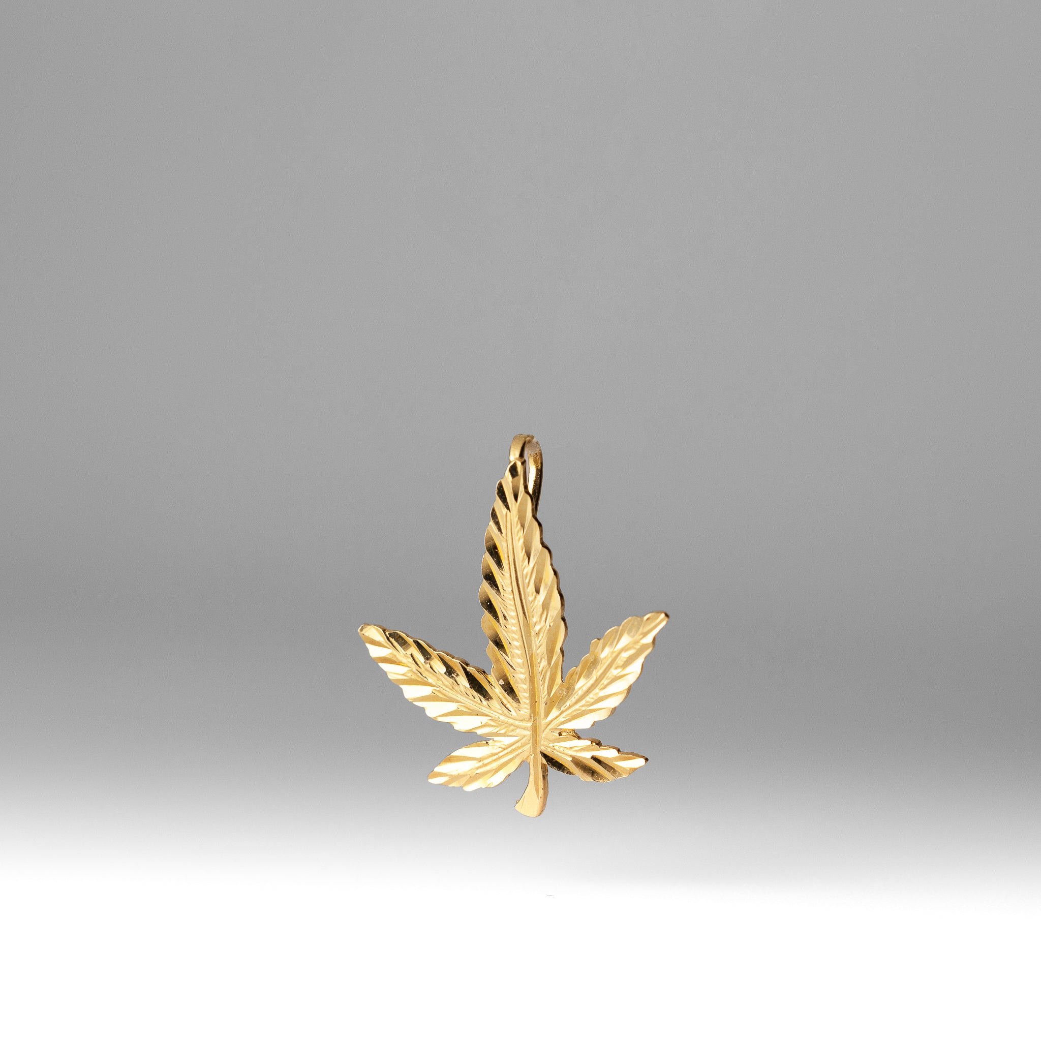 Gold Marijuana Leaf Pendant - Model 1567 - Charlie & Co. Jewelry