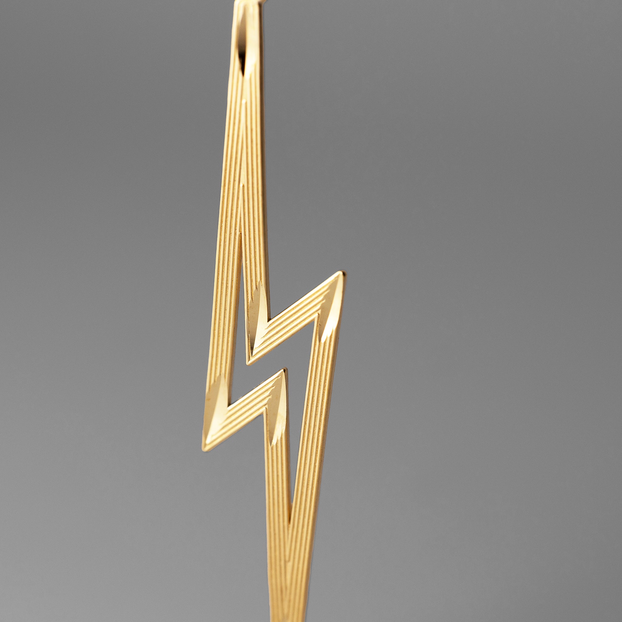 Gold Diamond-Cut Polished Lightning Bolt Pendant - Charlie & Co. Jewelry