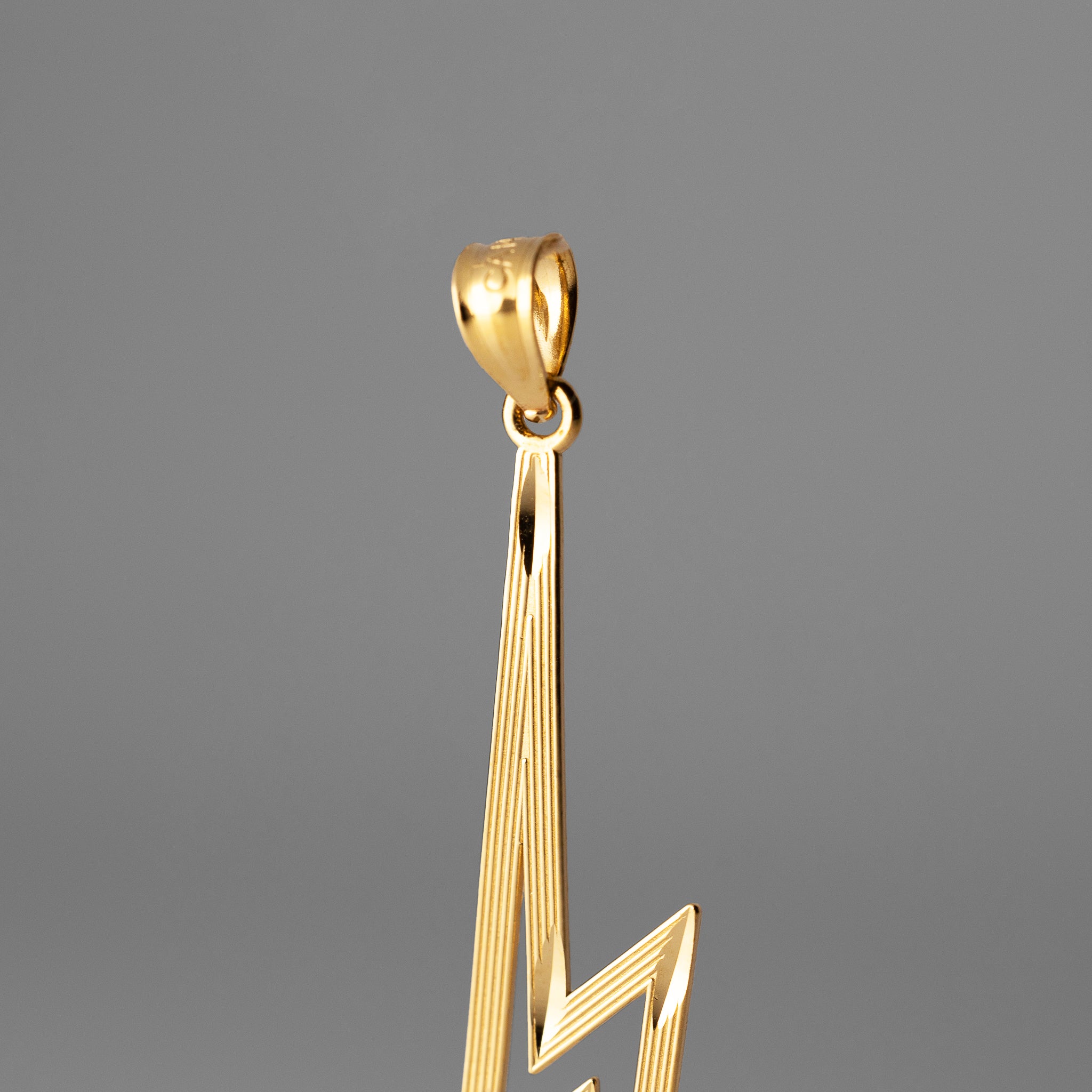 Gold Diamond-Cut Polished Lightning Bolt Pendant - Charlie & Co. Jewelry