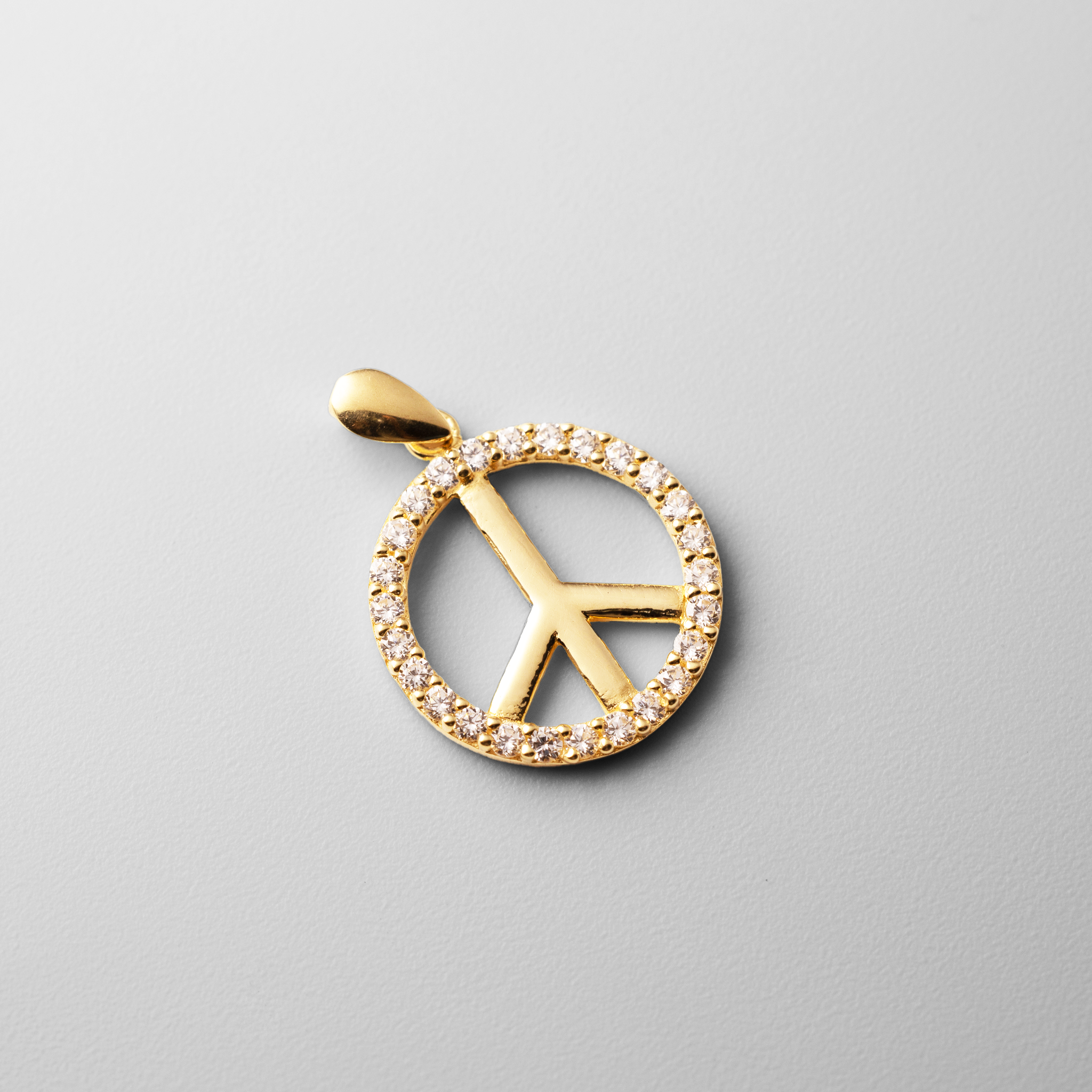 Gold Peace Sign Pendant - Model 592 - Charlie & Co. Jewelry
