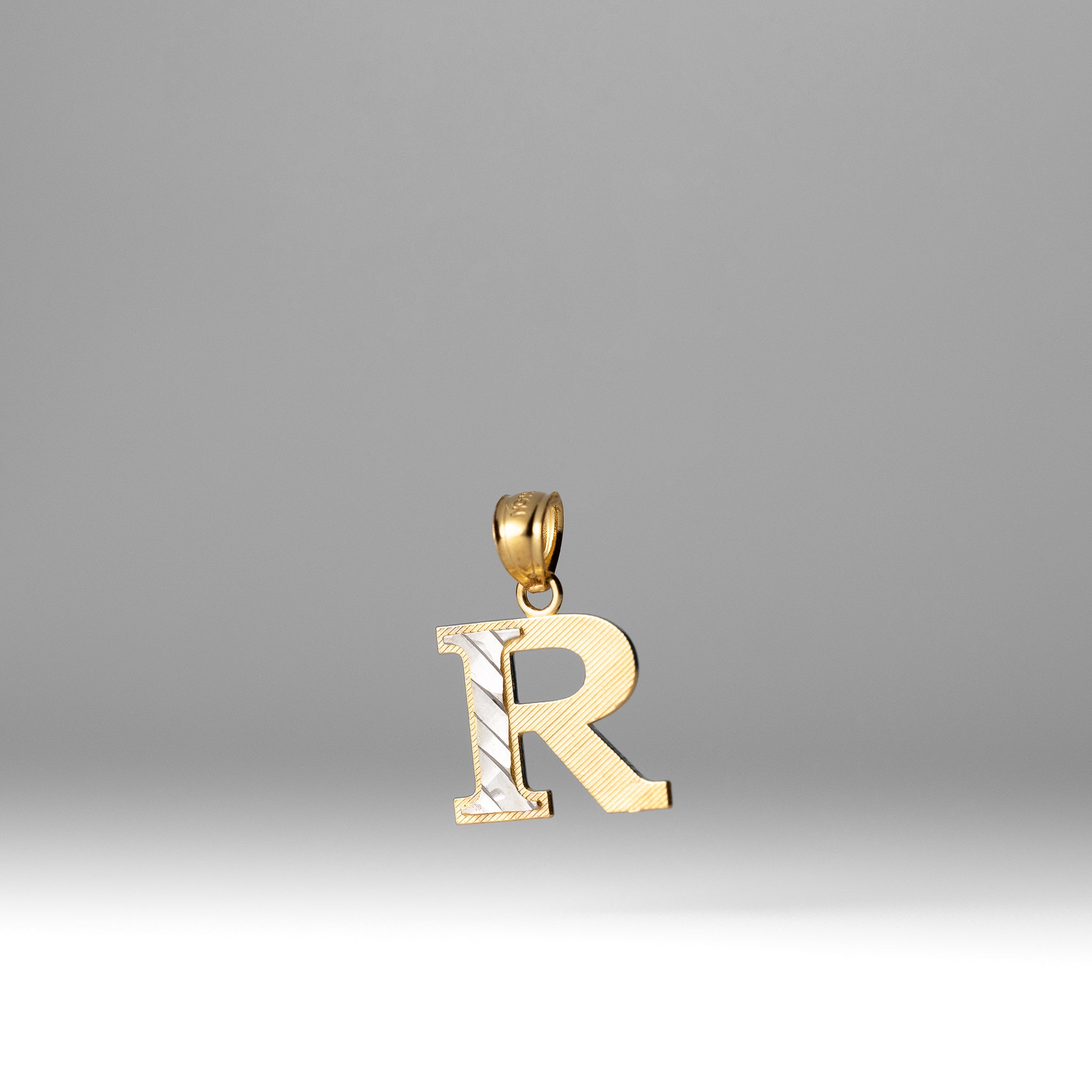 Gold Block Letter R Pendant | A-Z Pendants - Charlie & Co. Jewelry