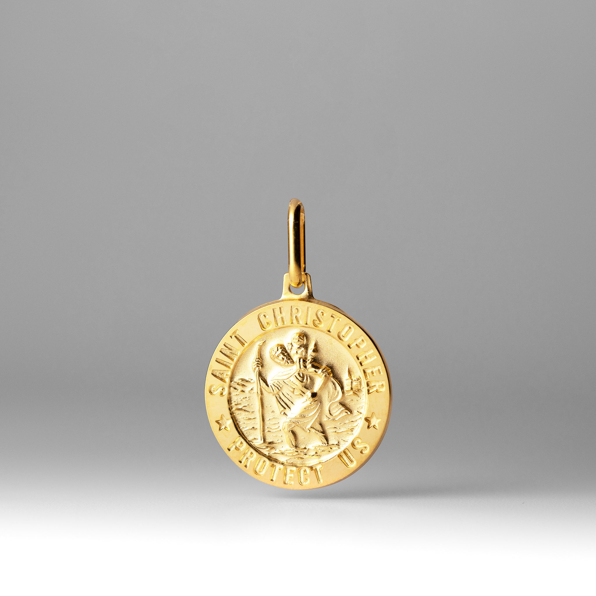 Gold St. Christopher Medal Pendant - Model 0266 - Charlie & Co. Jewelry