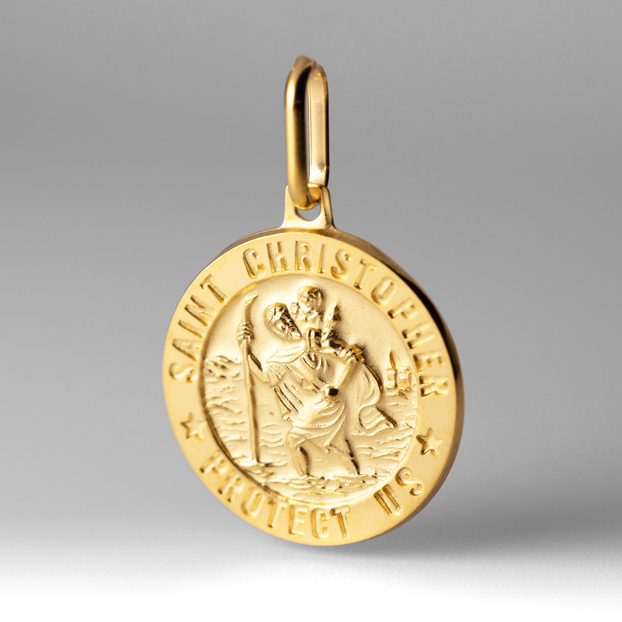 Gold St. Christopher Medal Pendant - Model 0266 - Charlie & Co. Jewelry