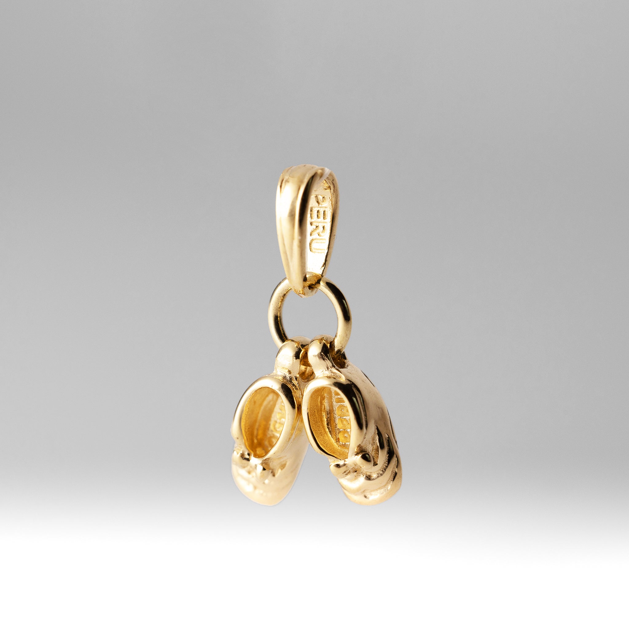 Gold 3D Moveable Baby Shoes Charm - Model D1731 - Charlie & Co. Jewelry