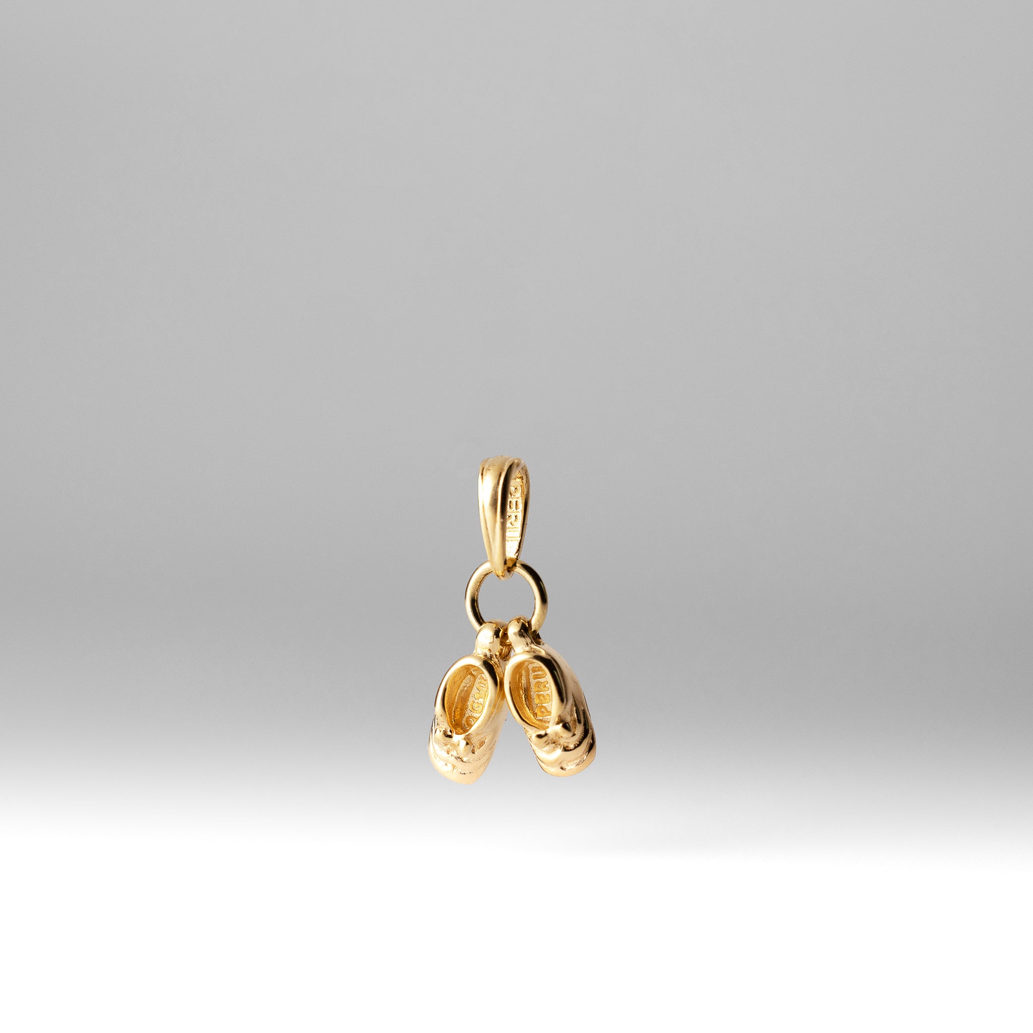 Gold 3D Moveable Baby Shoes Charm - Model D1731 - Charlie & Co. Jewelry