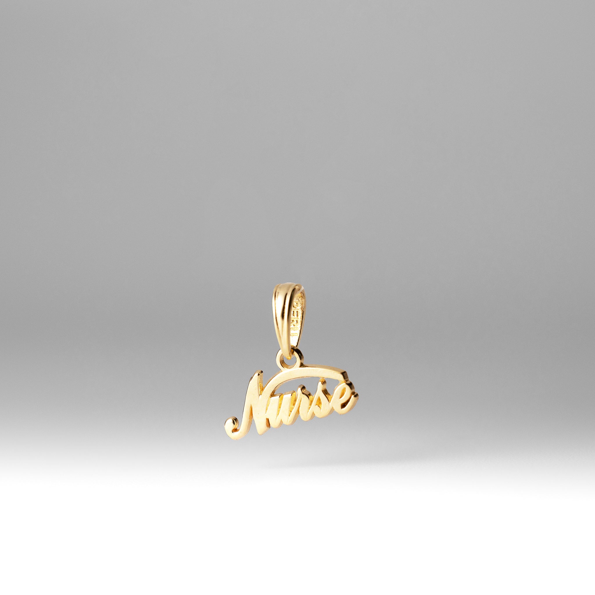 Gold Mini Cursive 'Nurse' Pendant - Model C2963