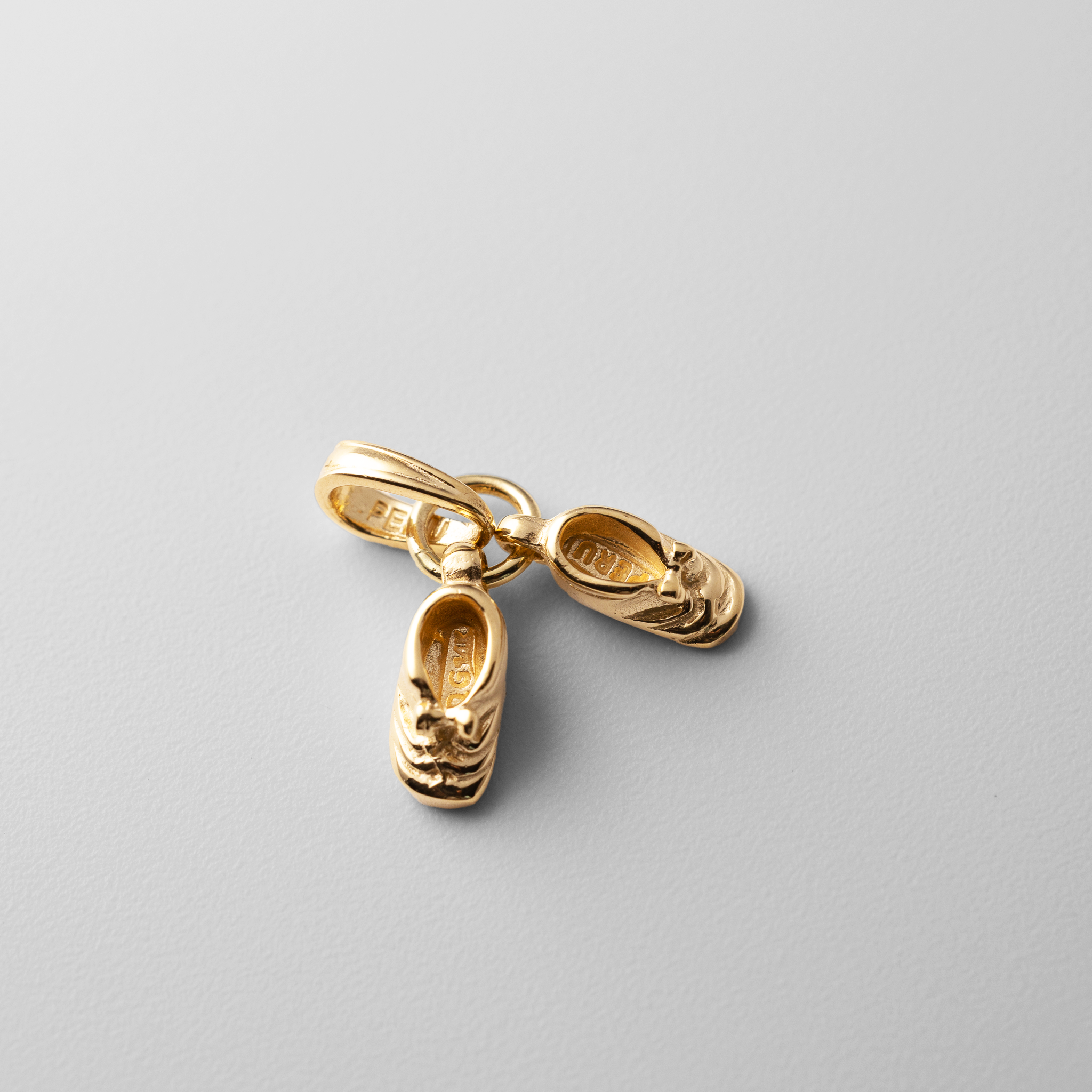Gold 3D Moveable Baby Shoes Charm - Model D1731 - Charlie & Co. Jewelry