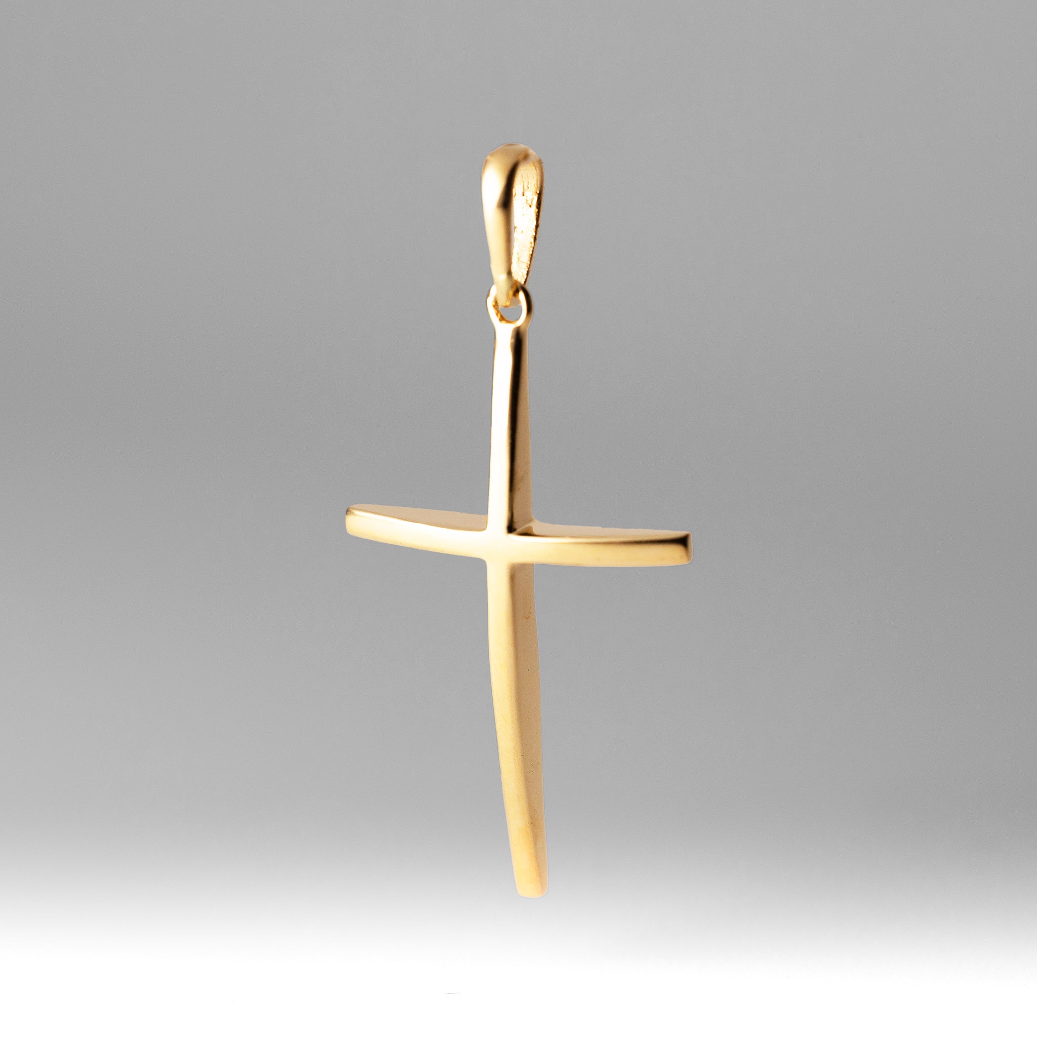 Gold Large Classic Plain Cross Pendant - Model 2219 - Charlie & Co. Jewelry