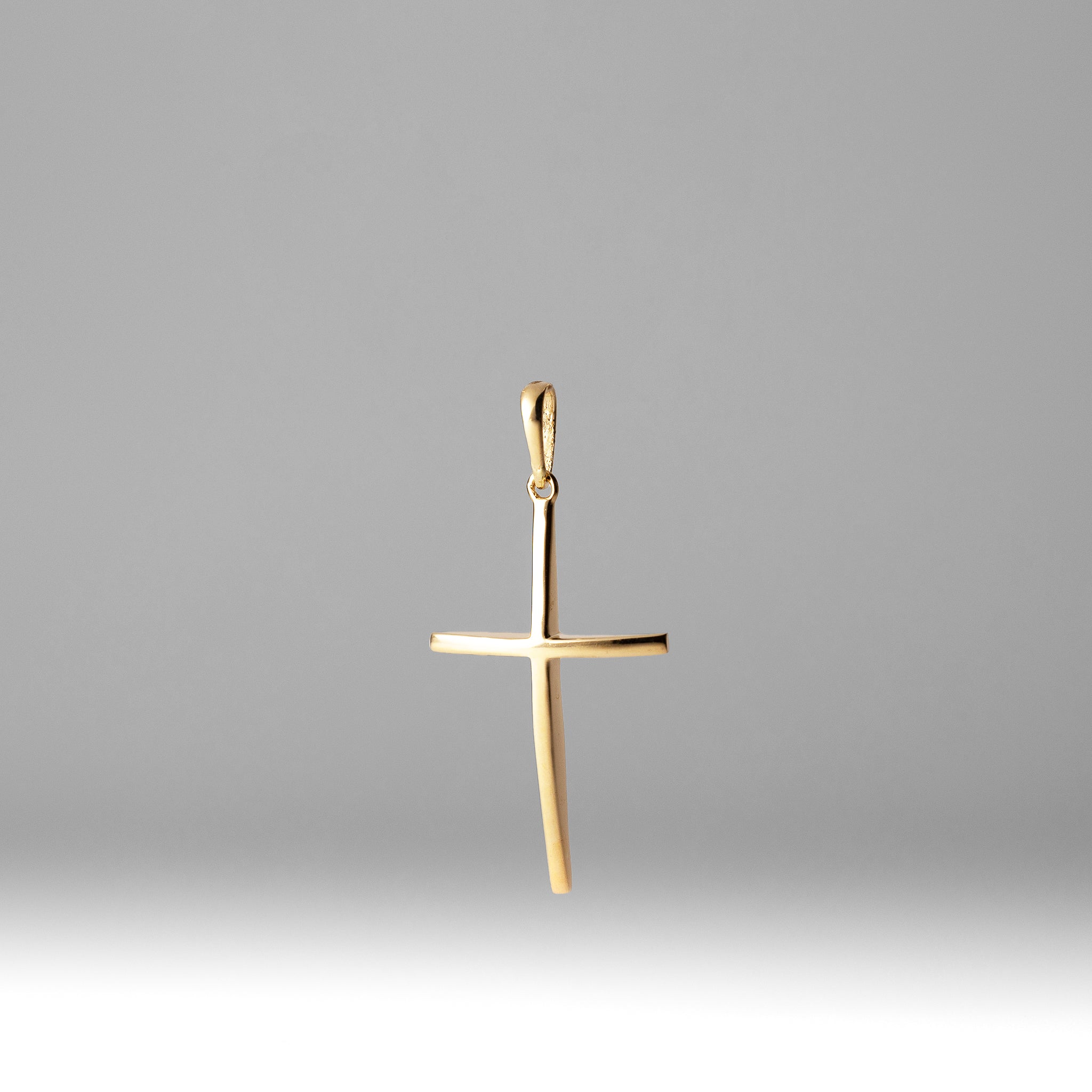 Gold Large Classic Plain Cross Pendant - Model 2219 - Charlie & Co. Jewelry