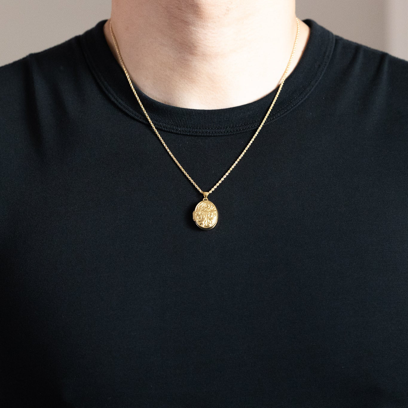 Gold "Love You Always" Swirl Reversible Large Locket Pendant - Model XL103 - Charlie & Co. Jewelry