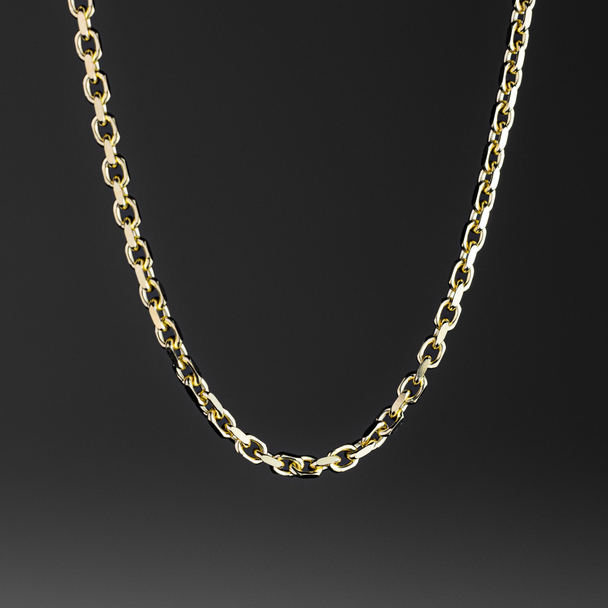 Gold 2.9MM Diamond Cut Solid Cable Chain - Charlie & Co. Jewelry