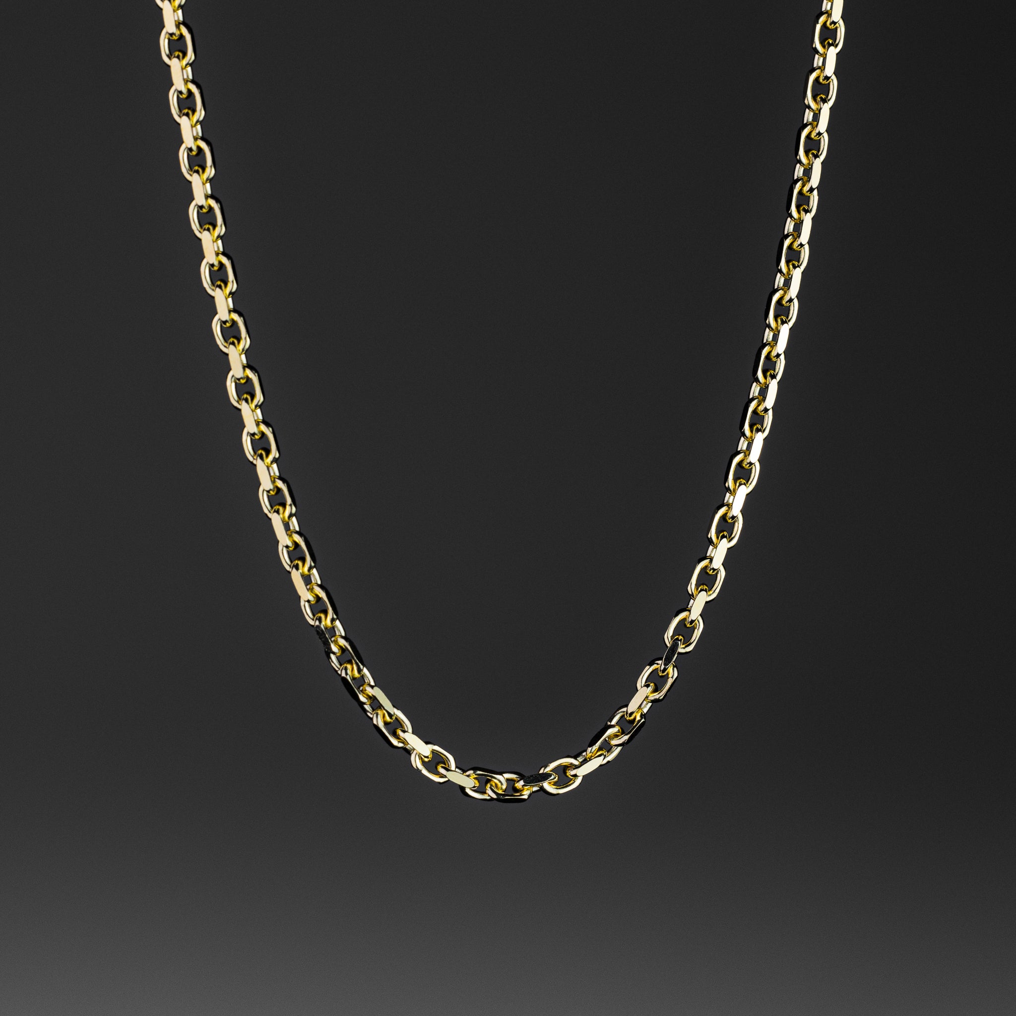 Gold 2.9MM Diamond Cut Solid Cable Chain - Charlie & Co. Jewelry