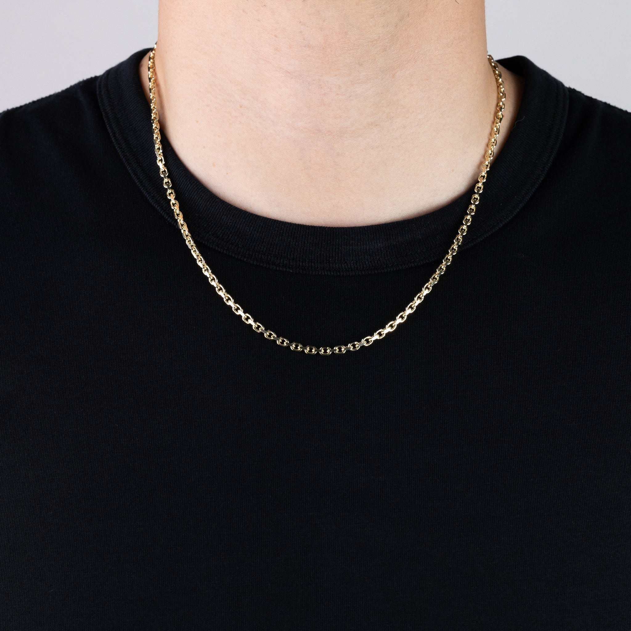 Gold 2.9MM Diamond Cut Solid Cable Chain - Charlie & Co. Jewelry