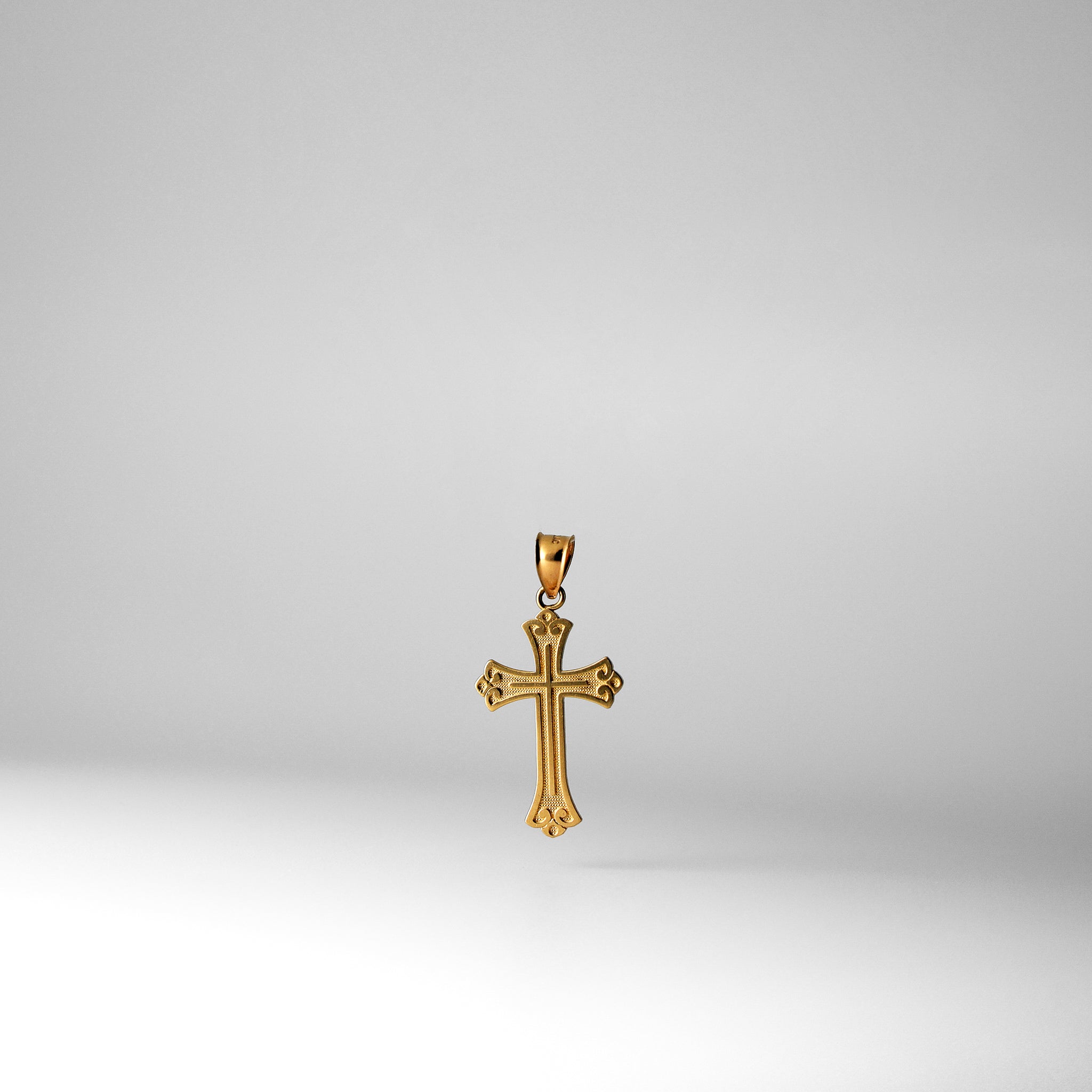 Gold Budded Cross Pendant - Model 0128 - Charlie & Co. Jewelry