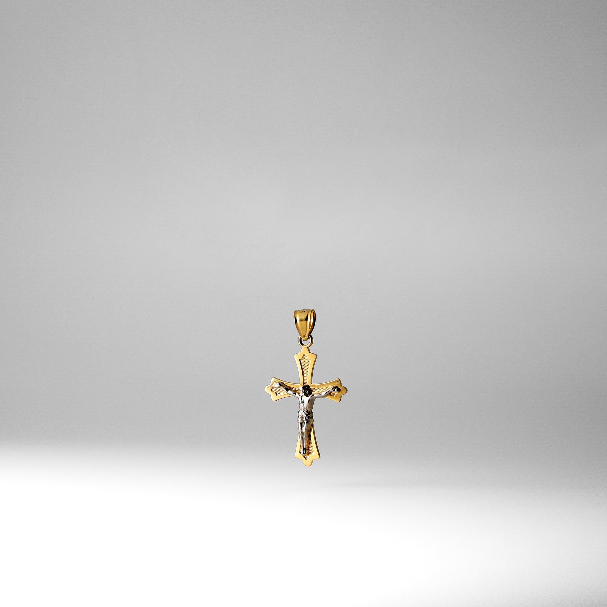 Gold Jesus Crucifix Cross Religious Pendant Two-Tones - Model 39 - Charlie & Co. Jewelry