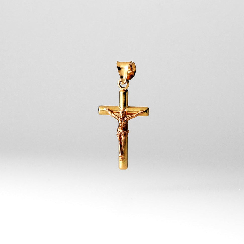 Gold Two Colors Religious Crucifix Cross Pendant - Model 848 - Charlie & Co. Jewelry
