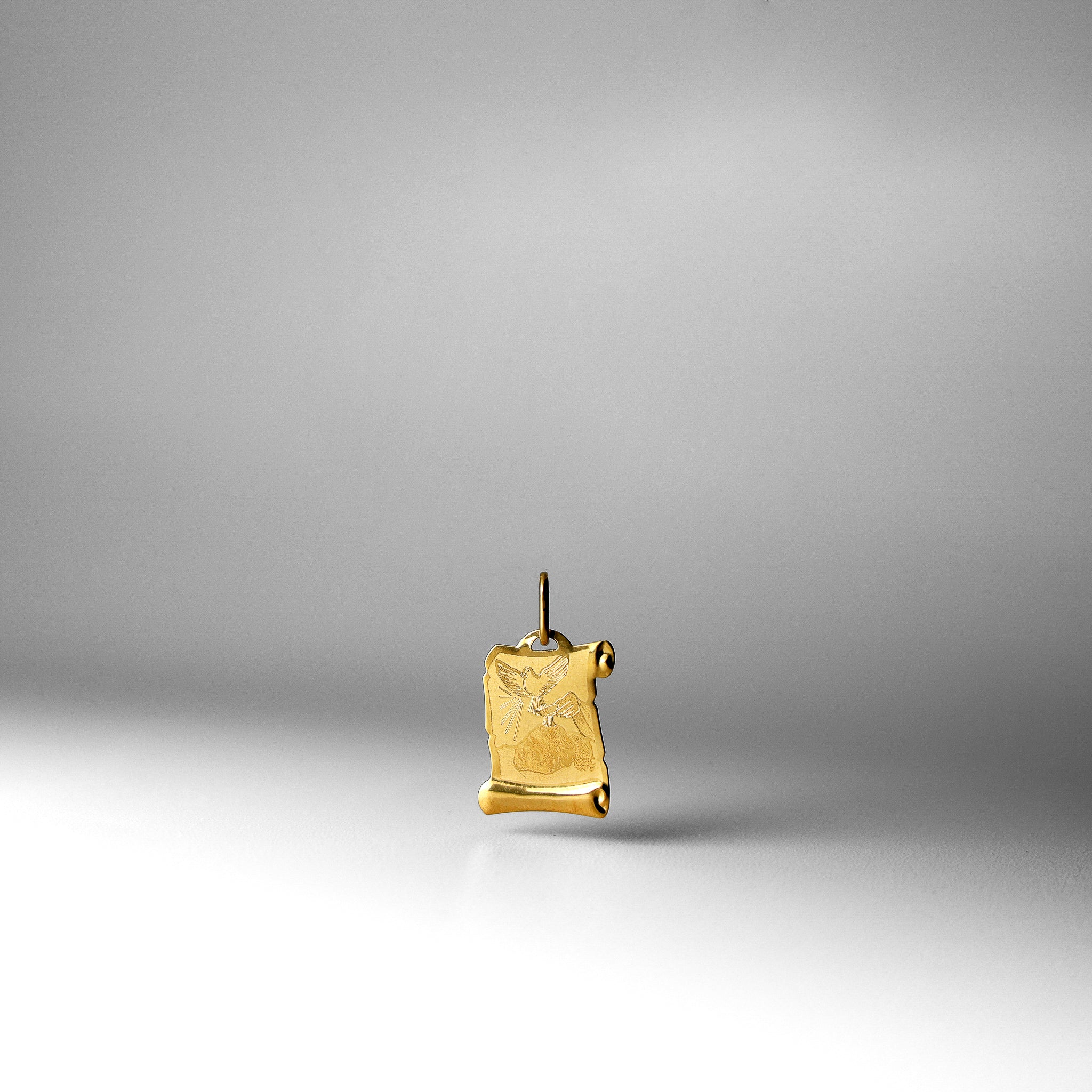 Gold Baby Baptism Enamel Pendant - Model 1277 - Charlie & Co. Jewelry