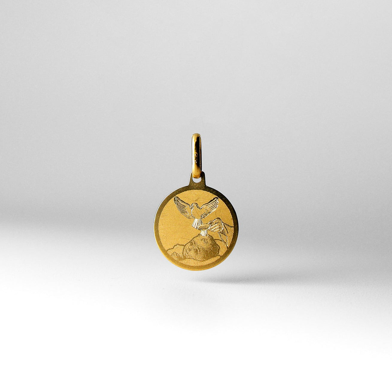 Gold Religious Baptism Pendant - Model 1282 - Charlie & Co. Jewelry