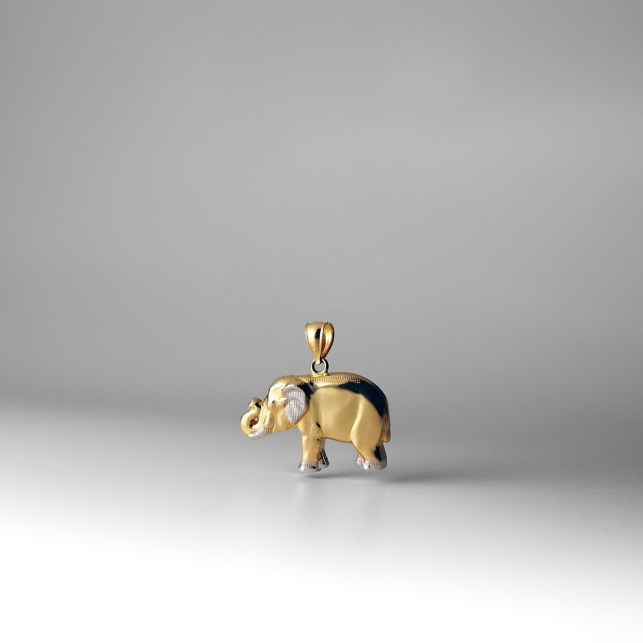Gold Elephant Pendant Two-Tones Model-1625 - Charlie & Co. Jewelry