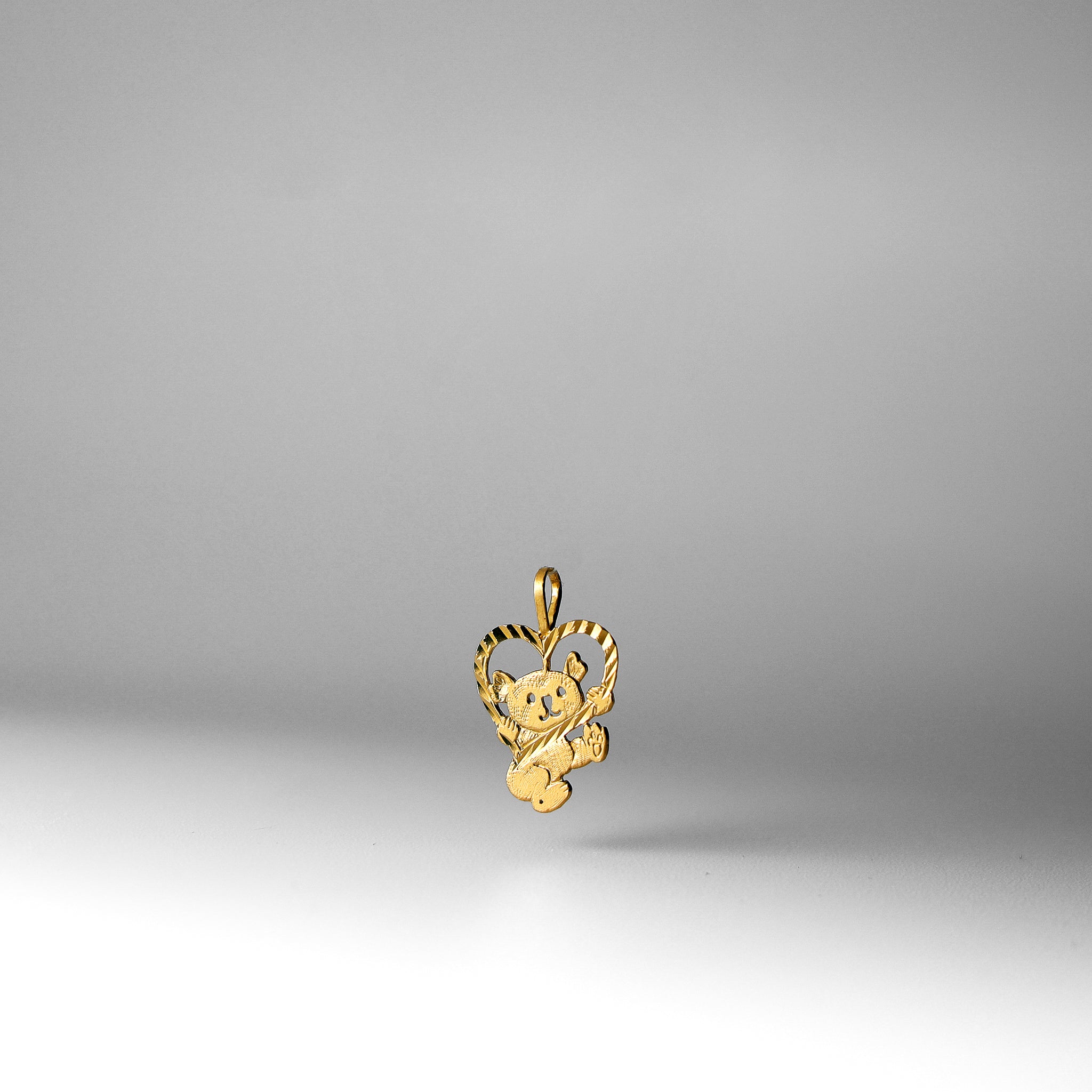 Gold Baby Bear with Heart Pendant Model-1655 - Charlie & Co. Jewelry