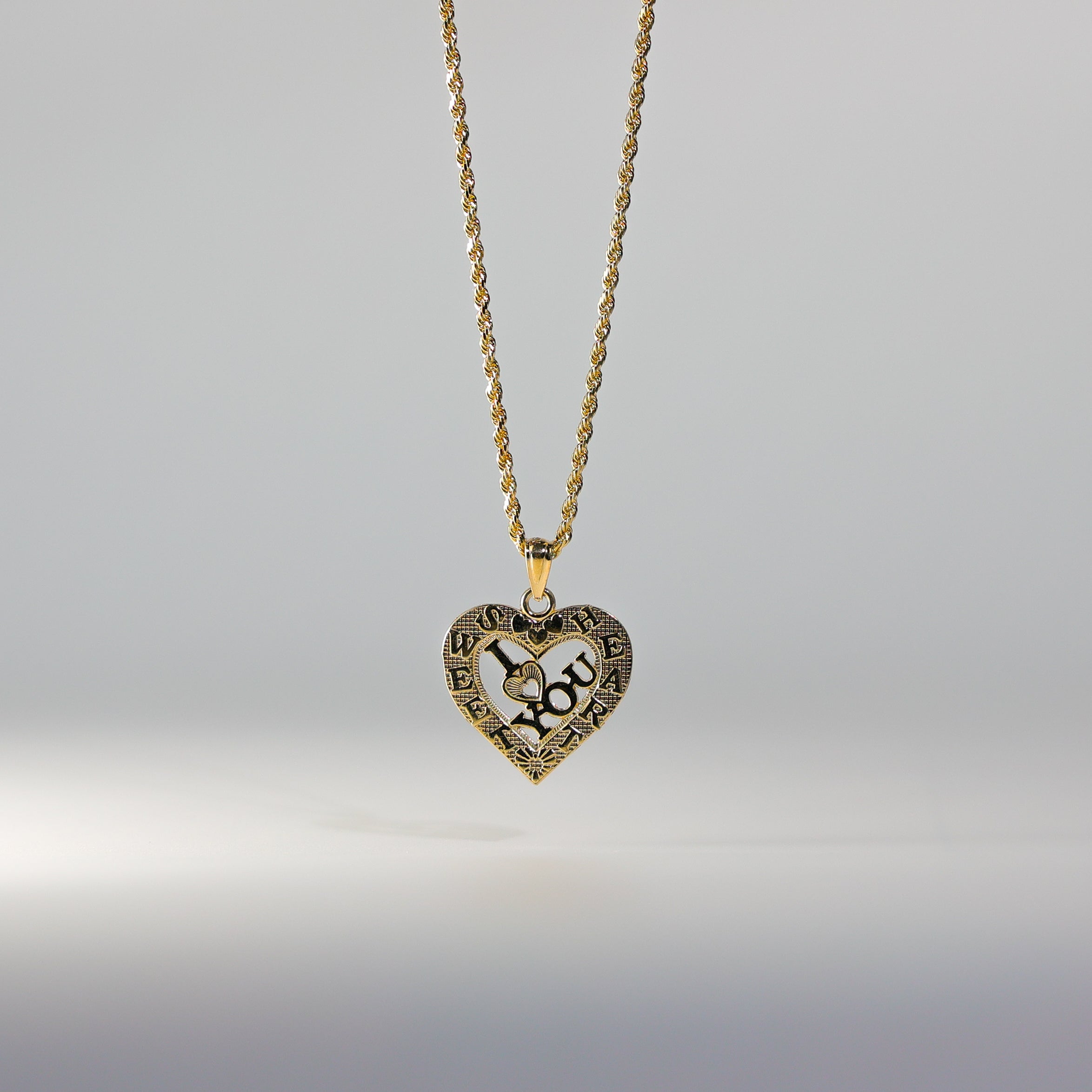14K Gold I Love You Heart Pendant - Charlie & Co. Jewelry