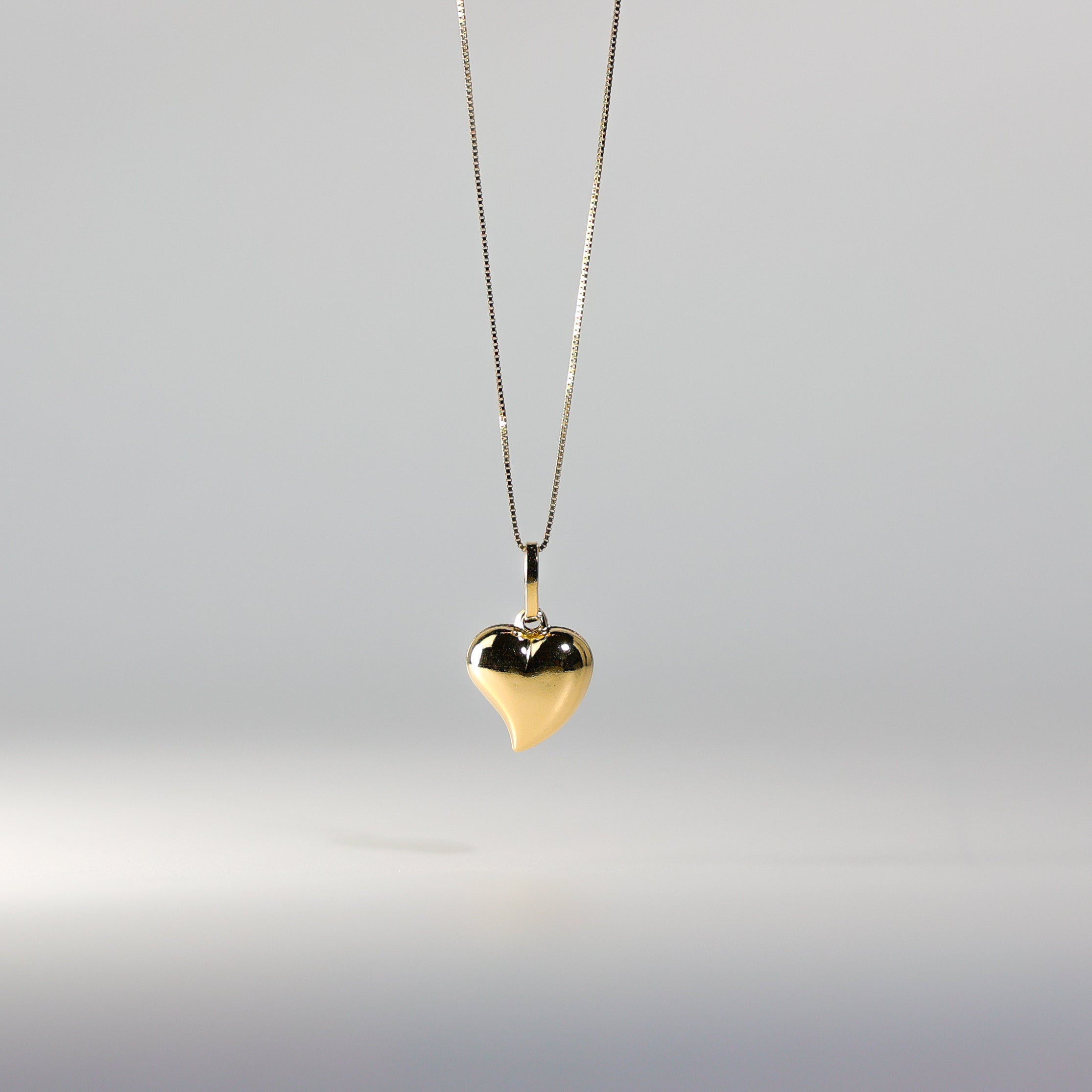 14k Gold Puffed Heart Pendant Model-449 - Charlie & Co. Jewelry