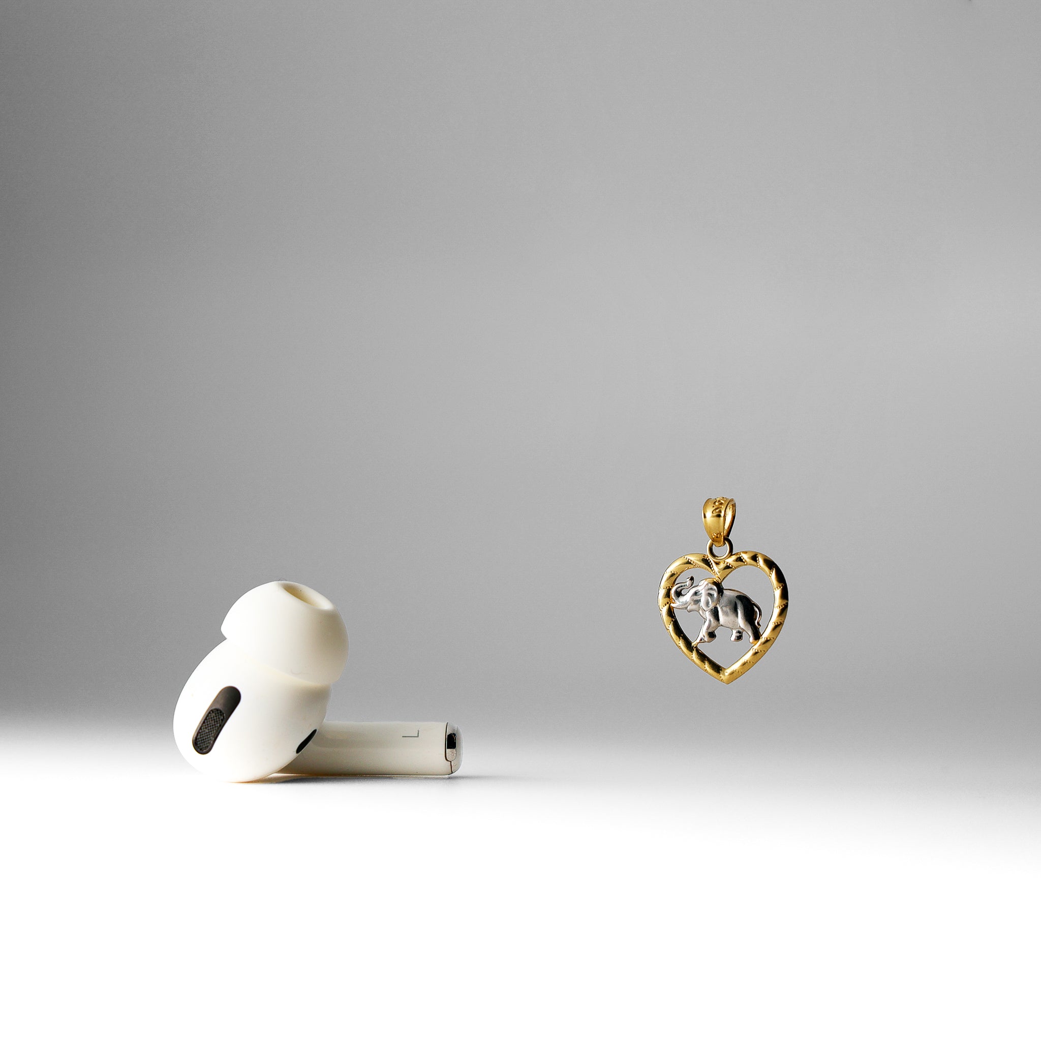 Gold Elephant Heart Pendant Model-1622 - Charlie & Co. Jewelry