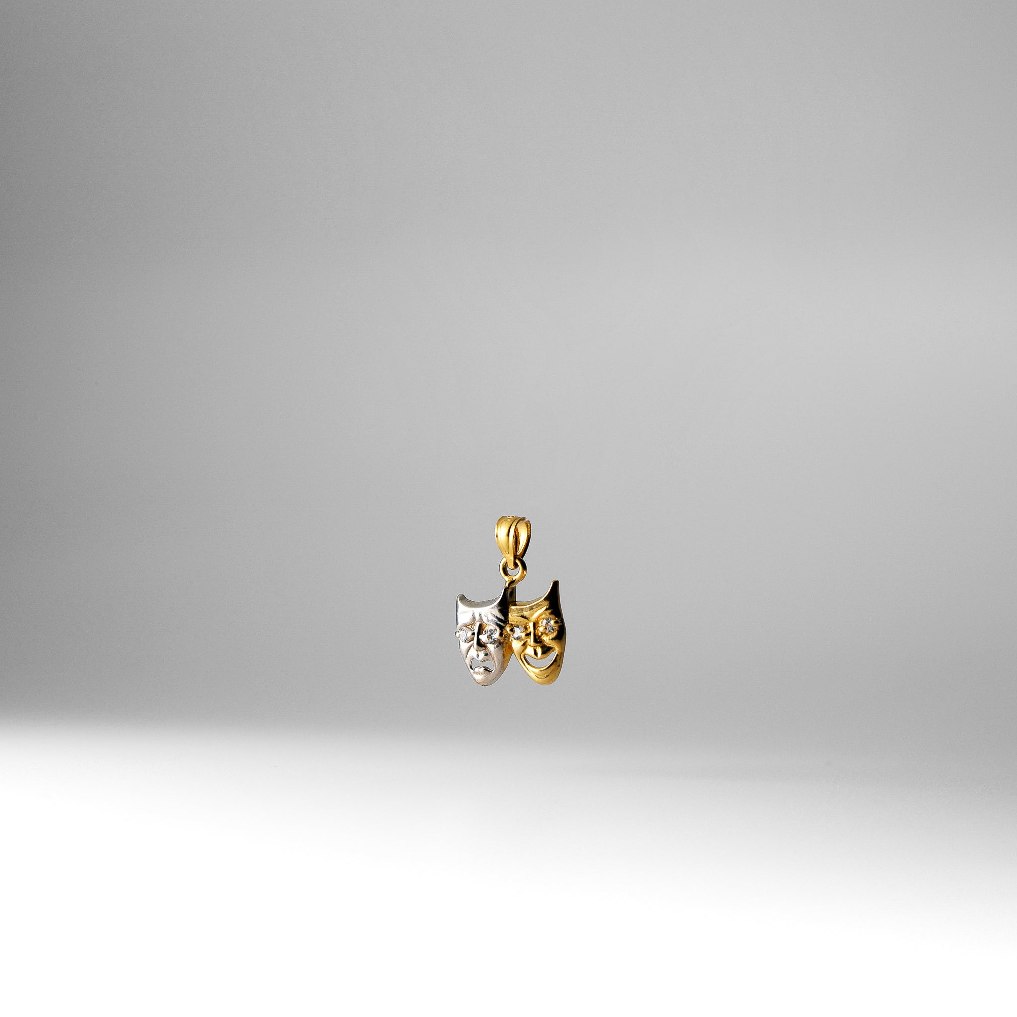 Gold Comedy & Tragedy Mask Pendant Model-441 - Charlie & Co. Jewelry