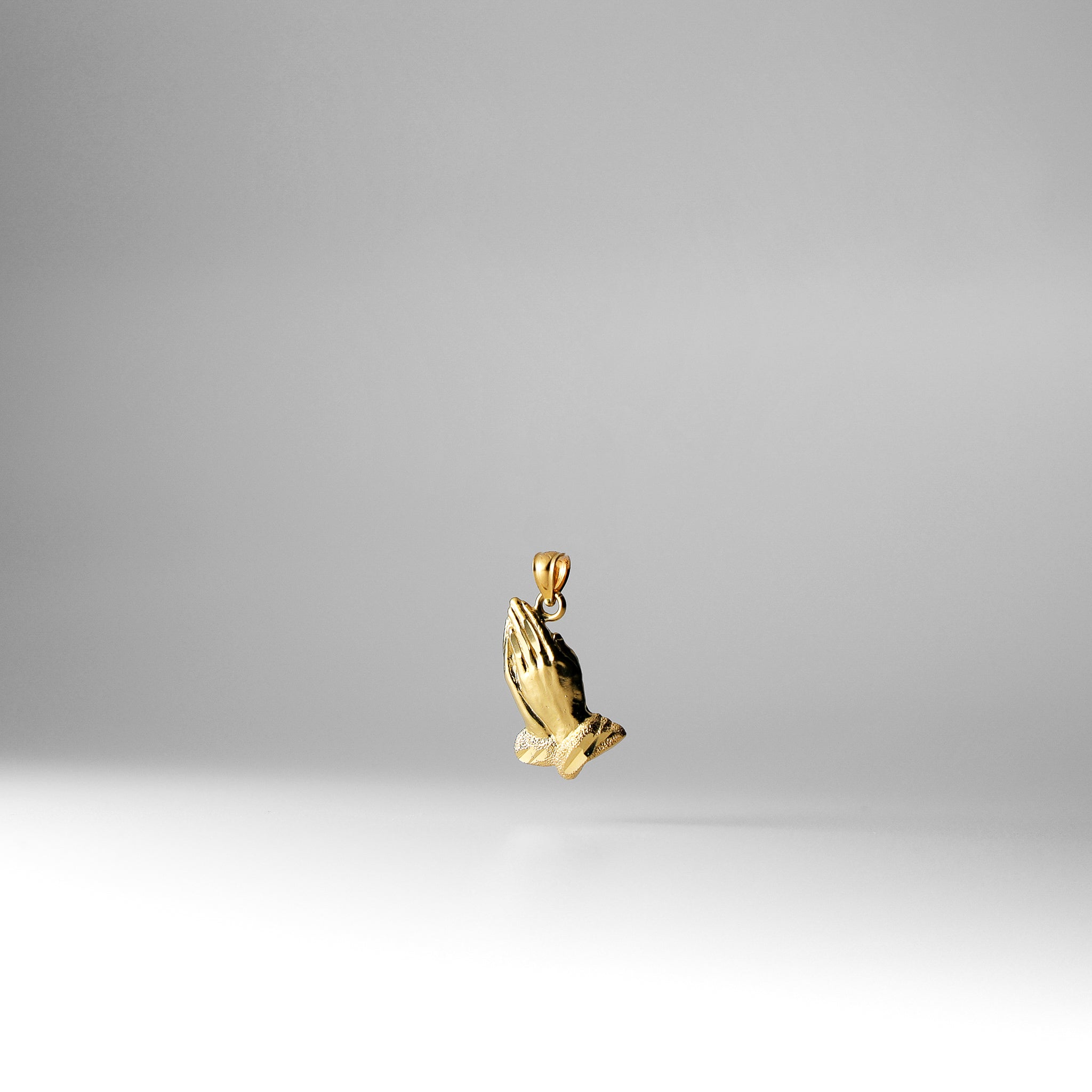 Gold Praying Hand Pendant - Model 1482 - Charlie & Co. Jewelry