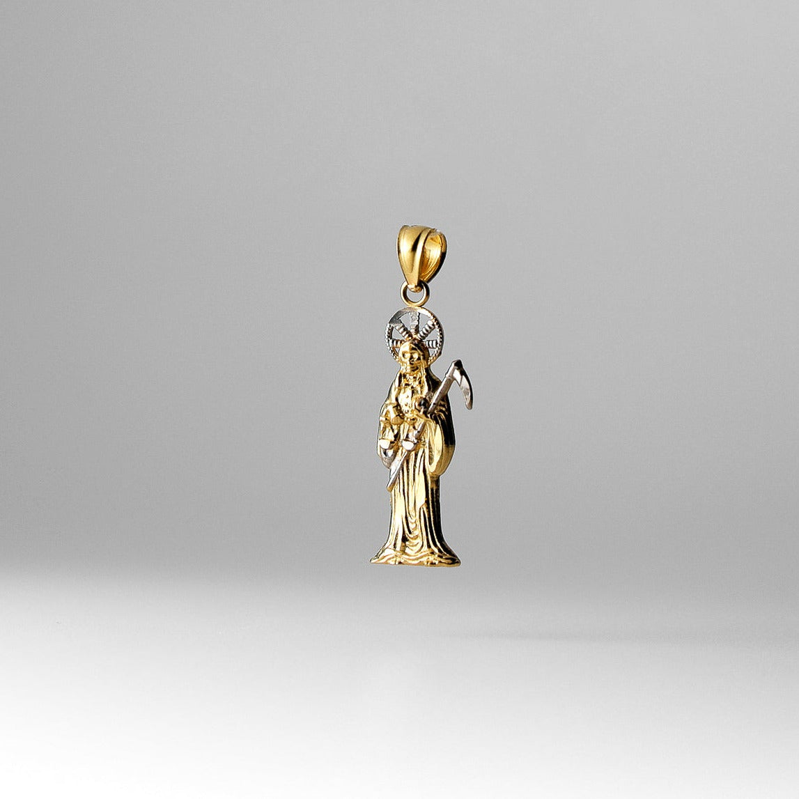 Gold 2 Colors Santa Muerte/Devil Pendant - Model 98 - Charlie & Co. Jewelry