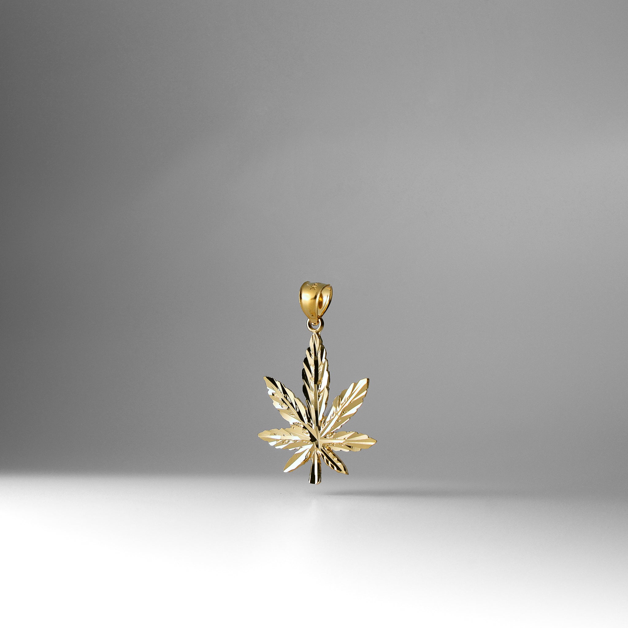 Gold Marijuana Leaf Pendant Model-1569 - Charlie & Co. Jewelry