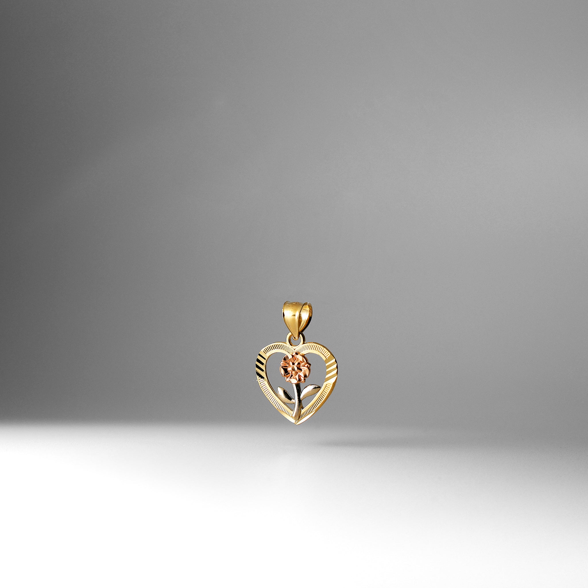 Gold Flower Heart Pendant - Model 394 - Charlie & Co. Jewelry