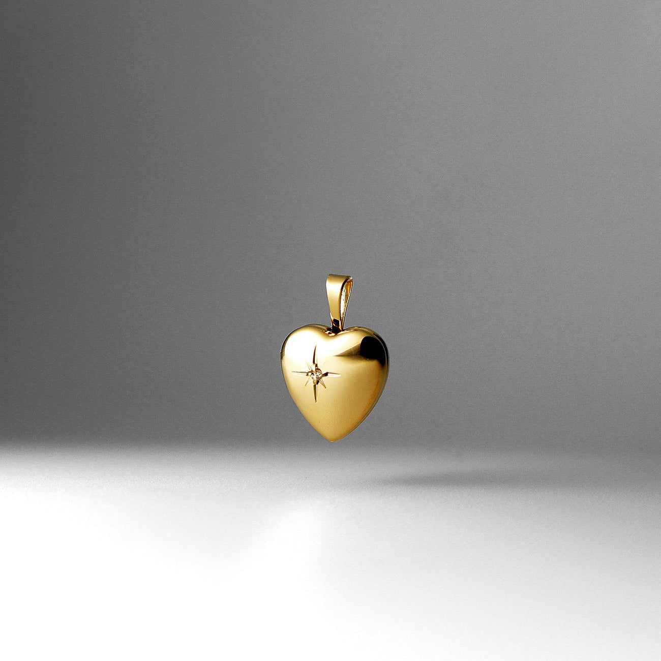 Gold Heart Locket Pendant Model-2040 - Charlie & Co. Jewelry