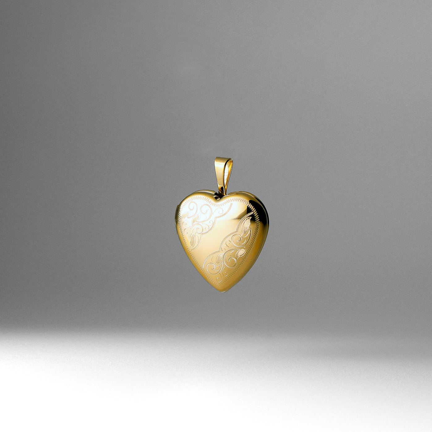Gold Heart Locket Pendant Model-2038 - Charlie & Co. Jewelry