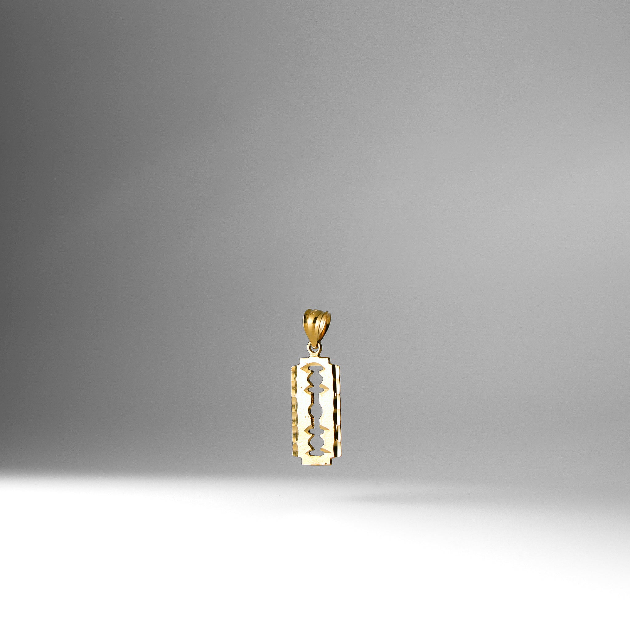Gold Razor Blade Pendant Model-1986 - Charlie & Co. Jewelry