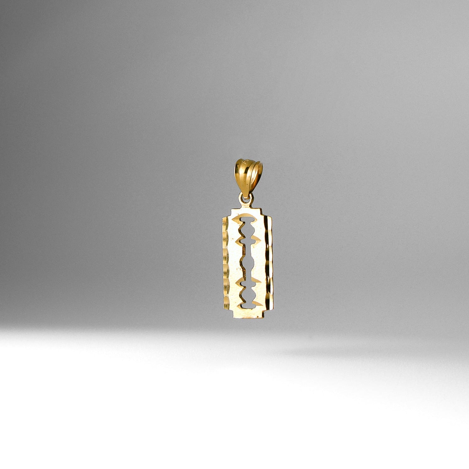 Gold Razor Blade Pendant Model-1986 - Charlie & Co. Jewelry