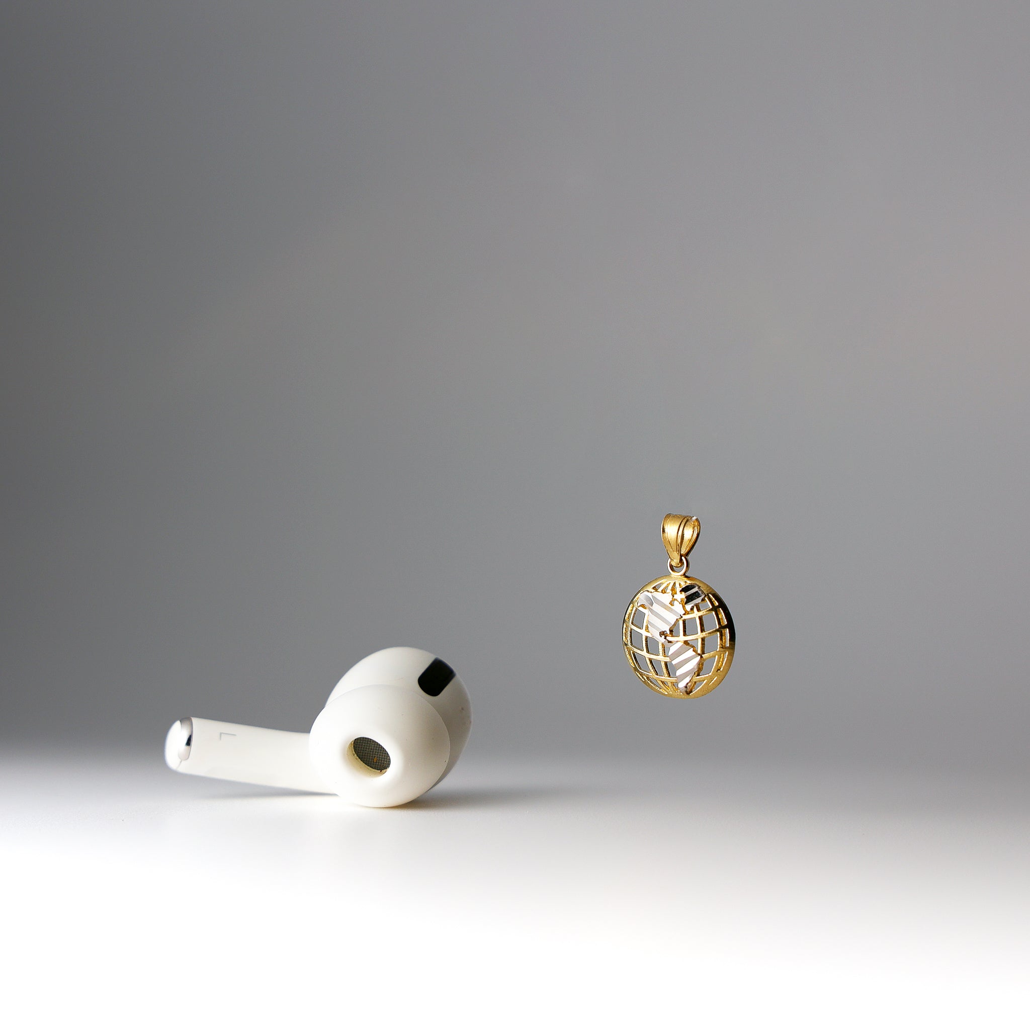 Dainty Gold Globe Earth Pendant Model-1941 - Charlie & Co. Jewelry