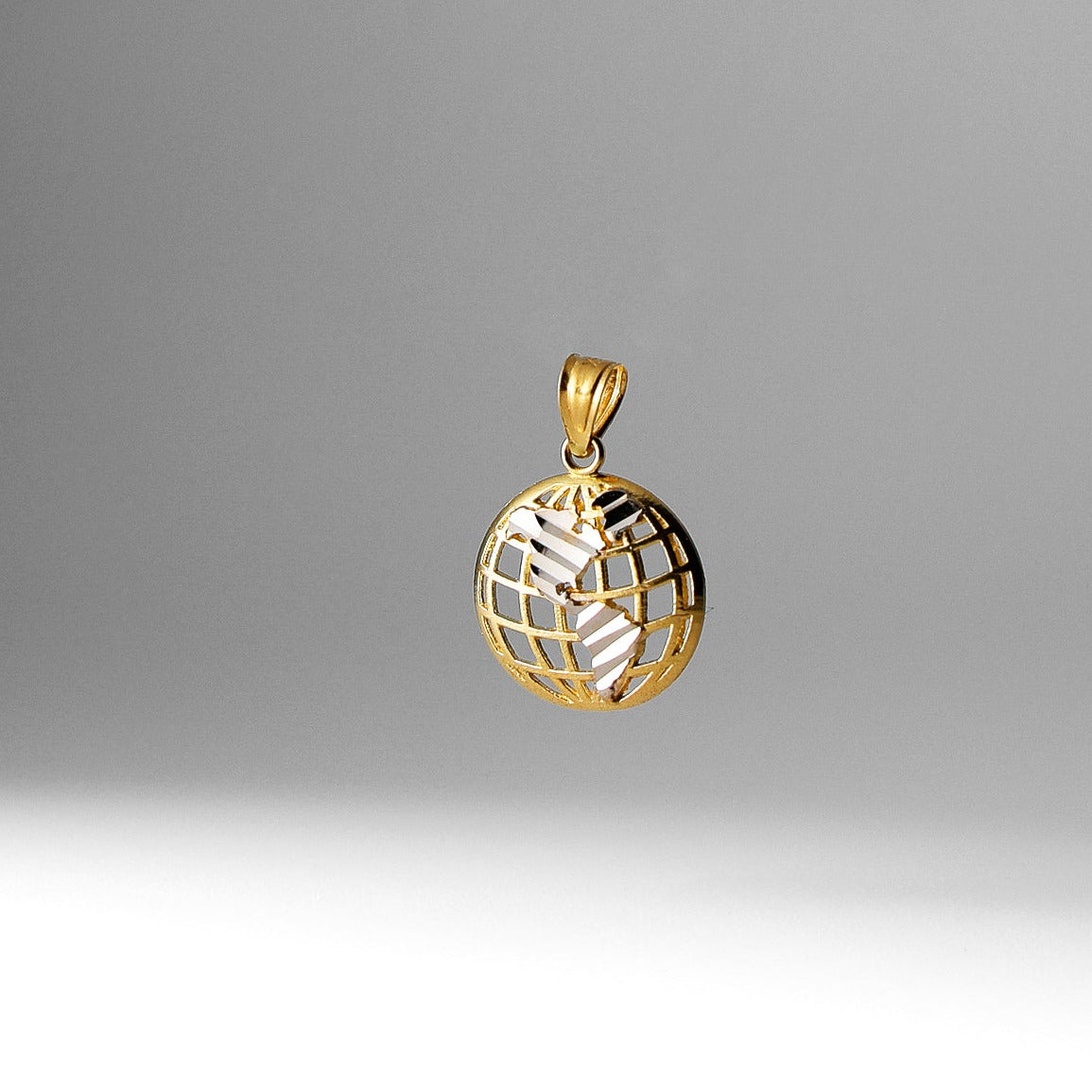 Dainty Gold Globe Earth Pendant Model-1941 - Charlie & Co. Jewelry