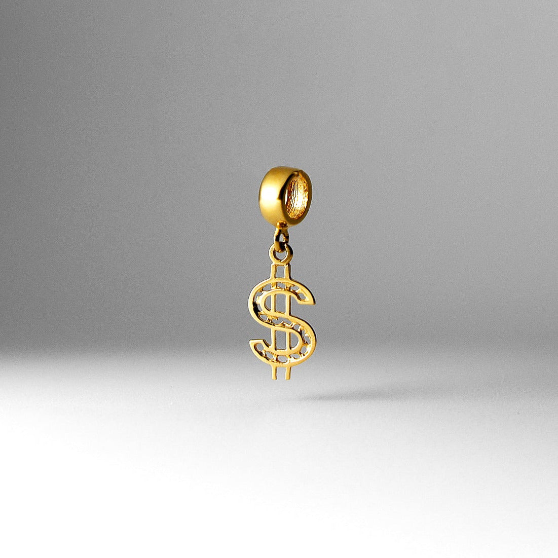 Gold Dollar Sign Pendant Model-2455 - Charlie & Co. Jewelry