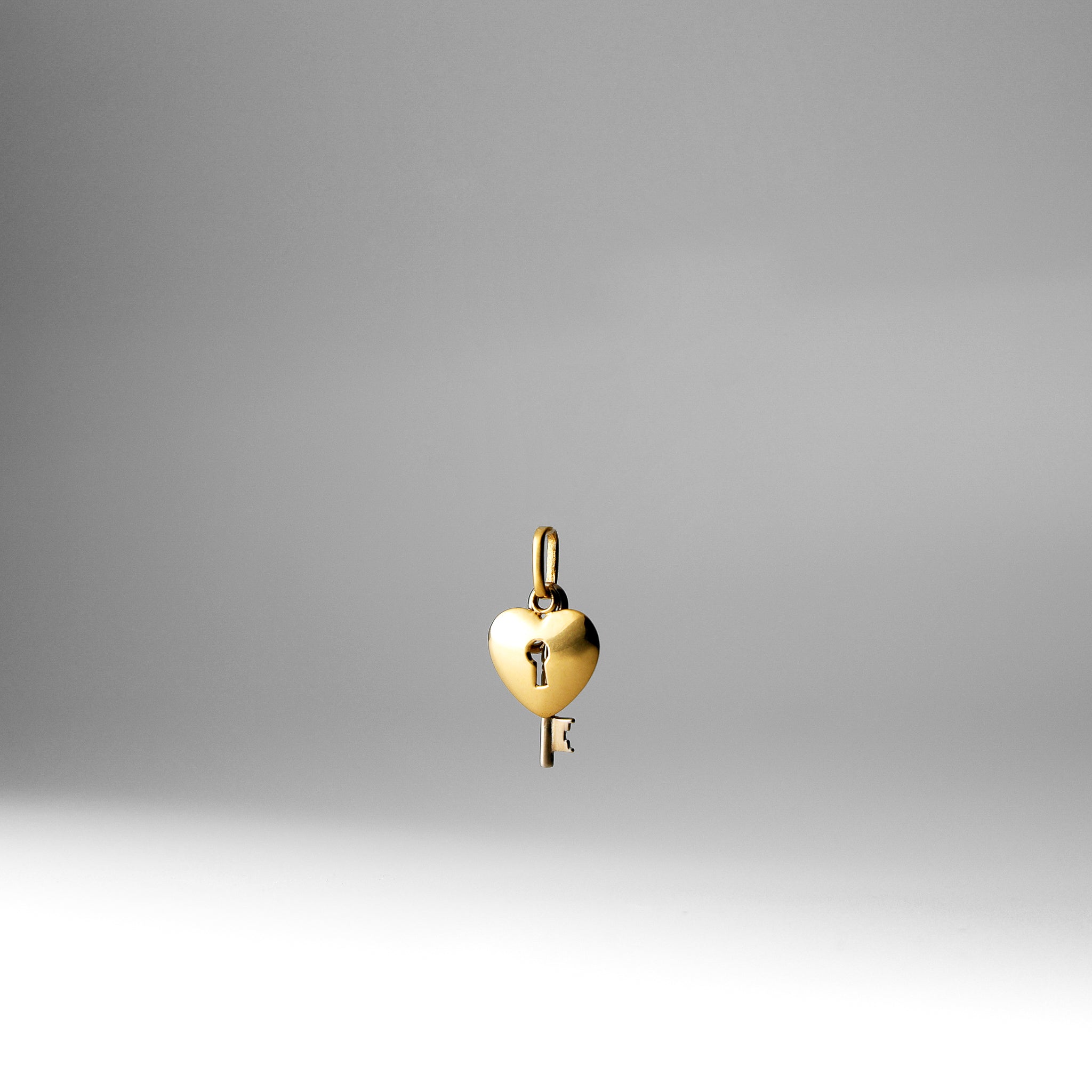 Gold Heart Key Pendant Model-451 - Charlie & Co. Jewelry