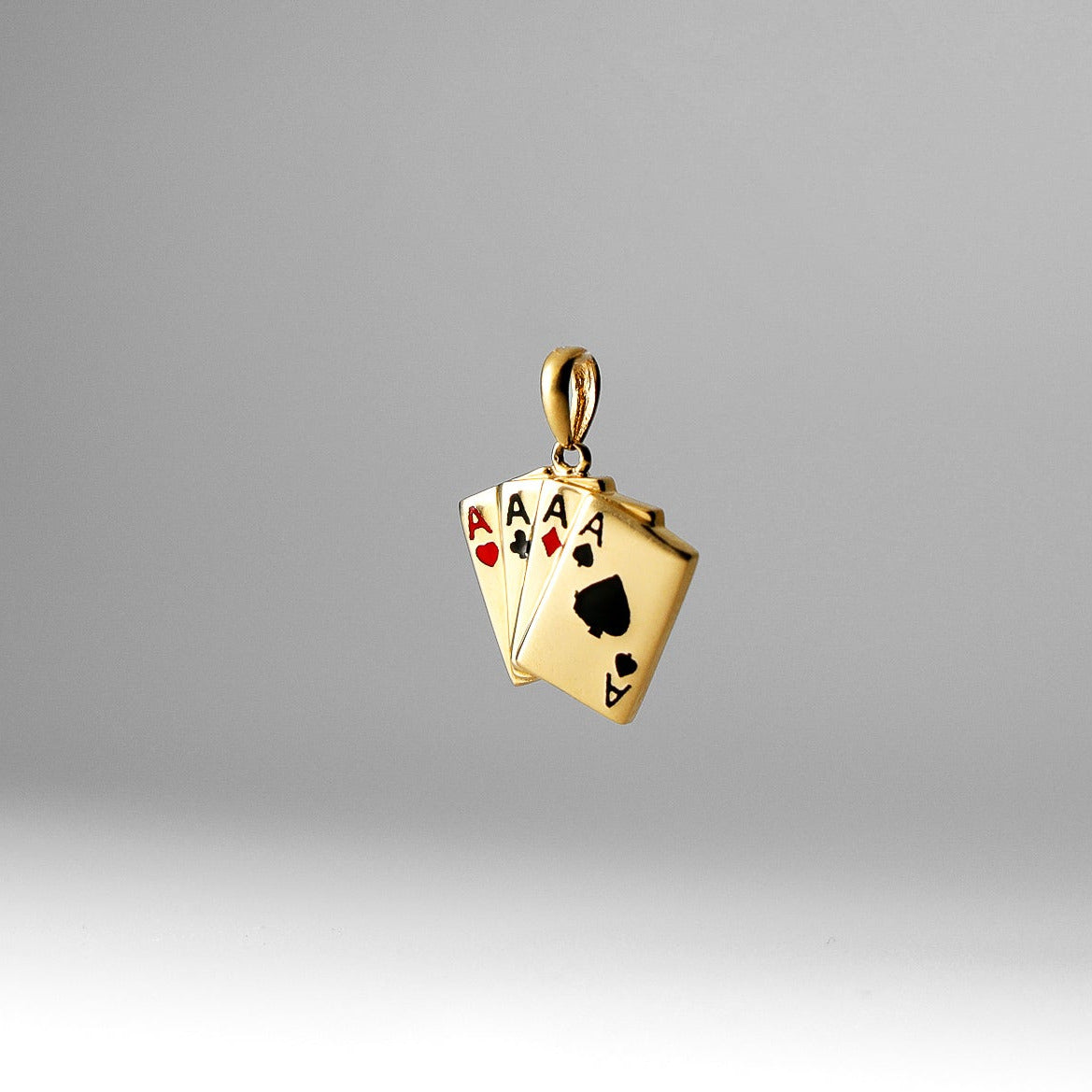Gold 4 Aces Poker Hand Pendant Model-1974 - Charlie & Co. Jewelry