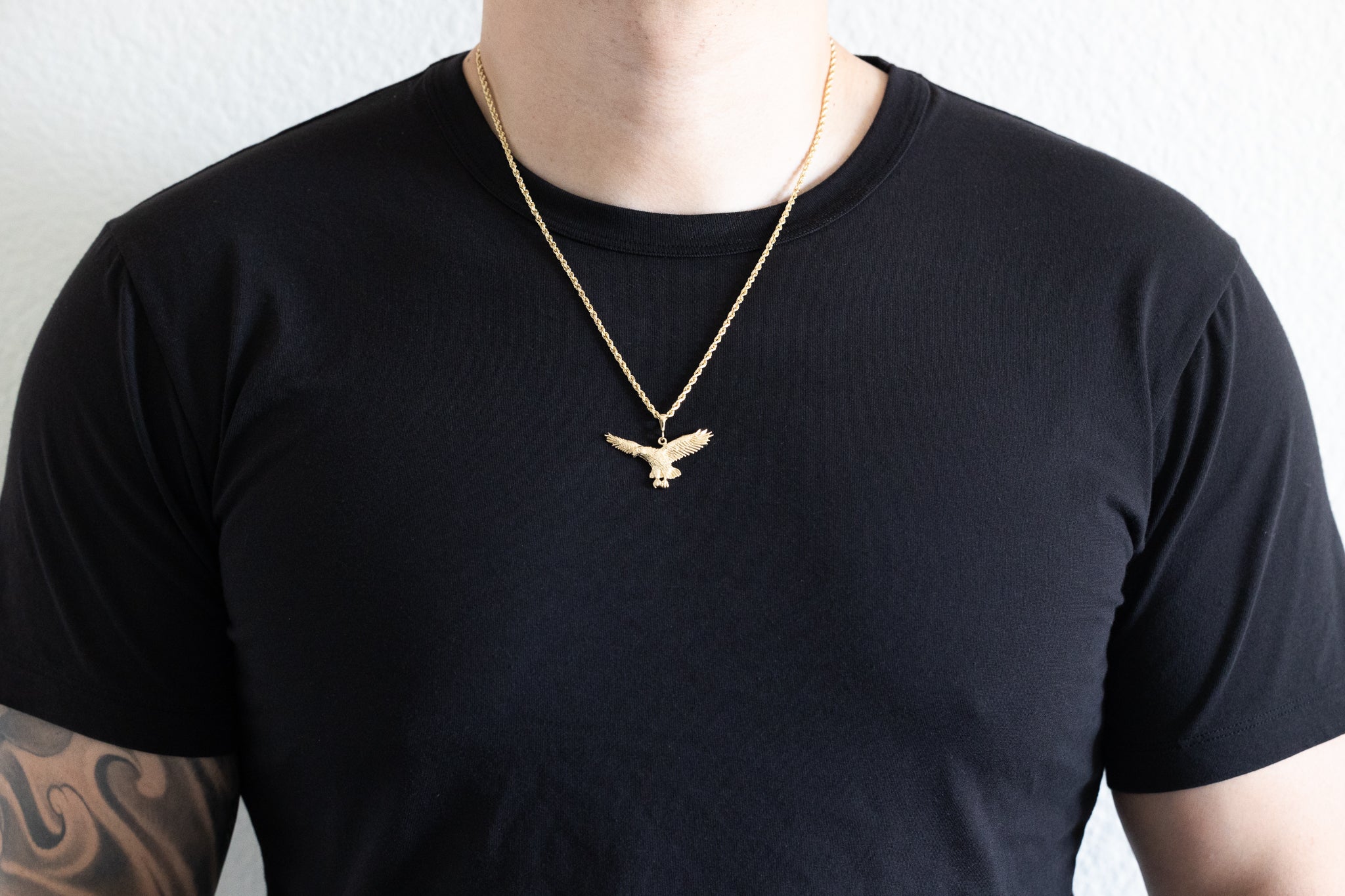Gold Extra Large Flying Eagle Pendant - Model C2435 - Charlie & Co. Jewelry