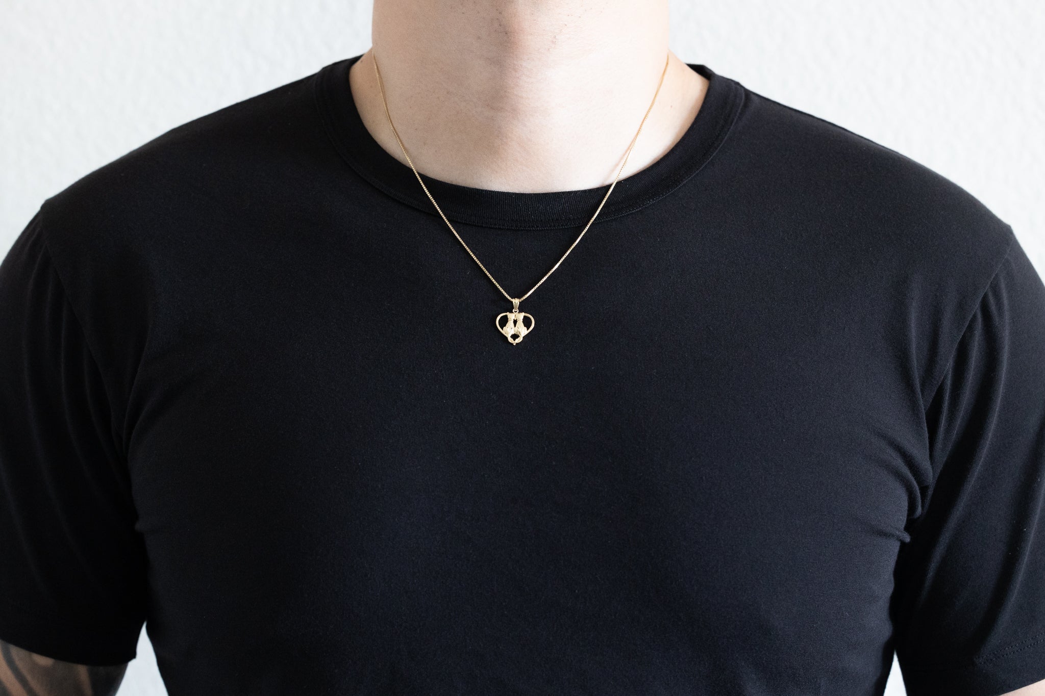 Gold Sitting Cats in Heart Pendant - Charlie & Co. Jewelry