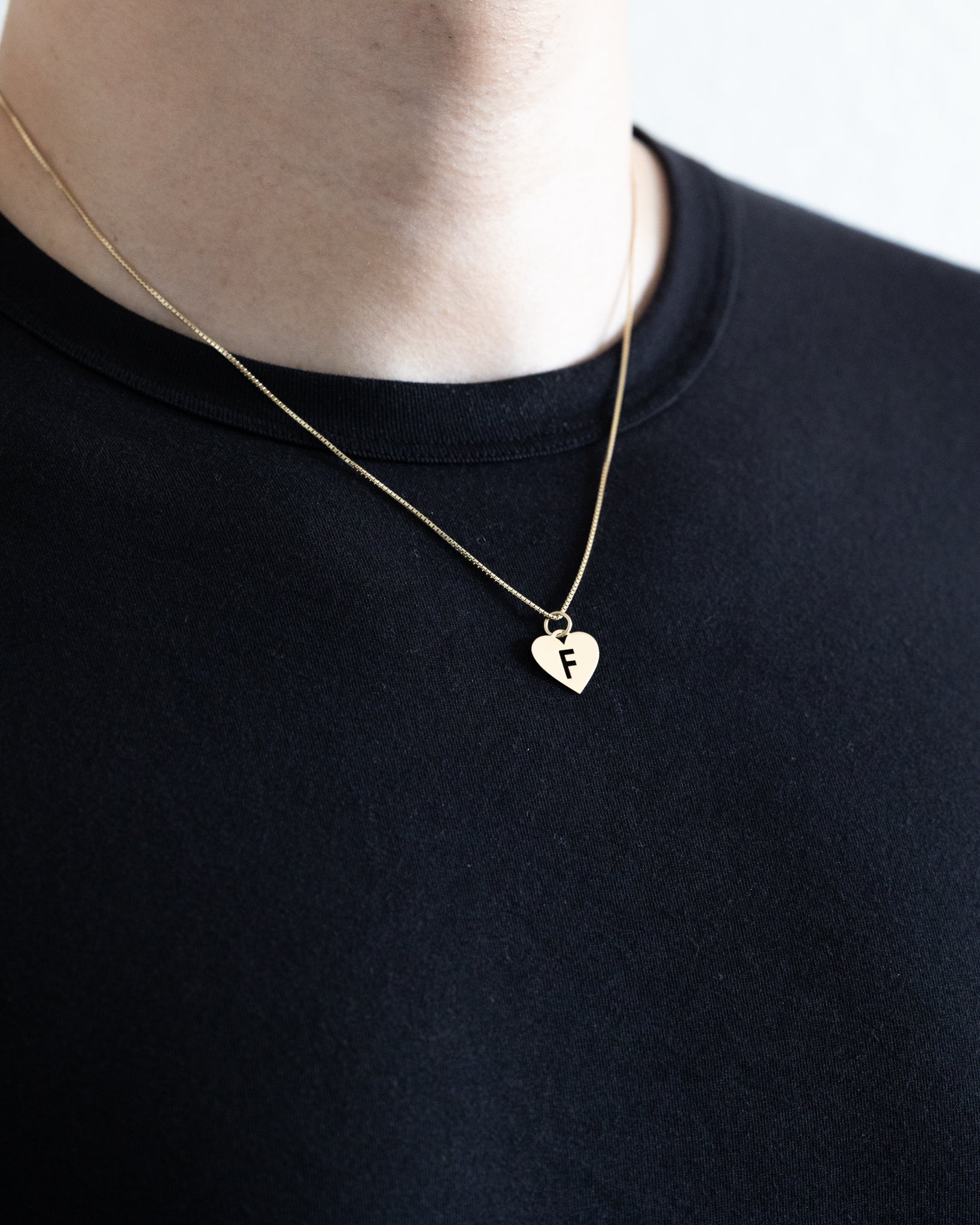 Gold Heart Cutout Letter F Pendant - Charlie & Co. Jewelry