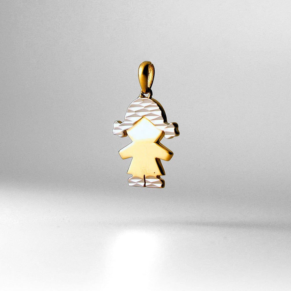 Gold Girl Plate Pendant Charm Model-2005 - Charlie & Co. Jewelry