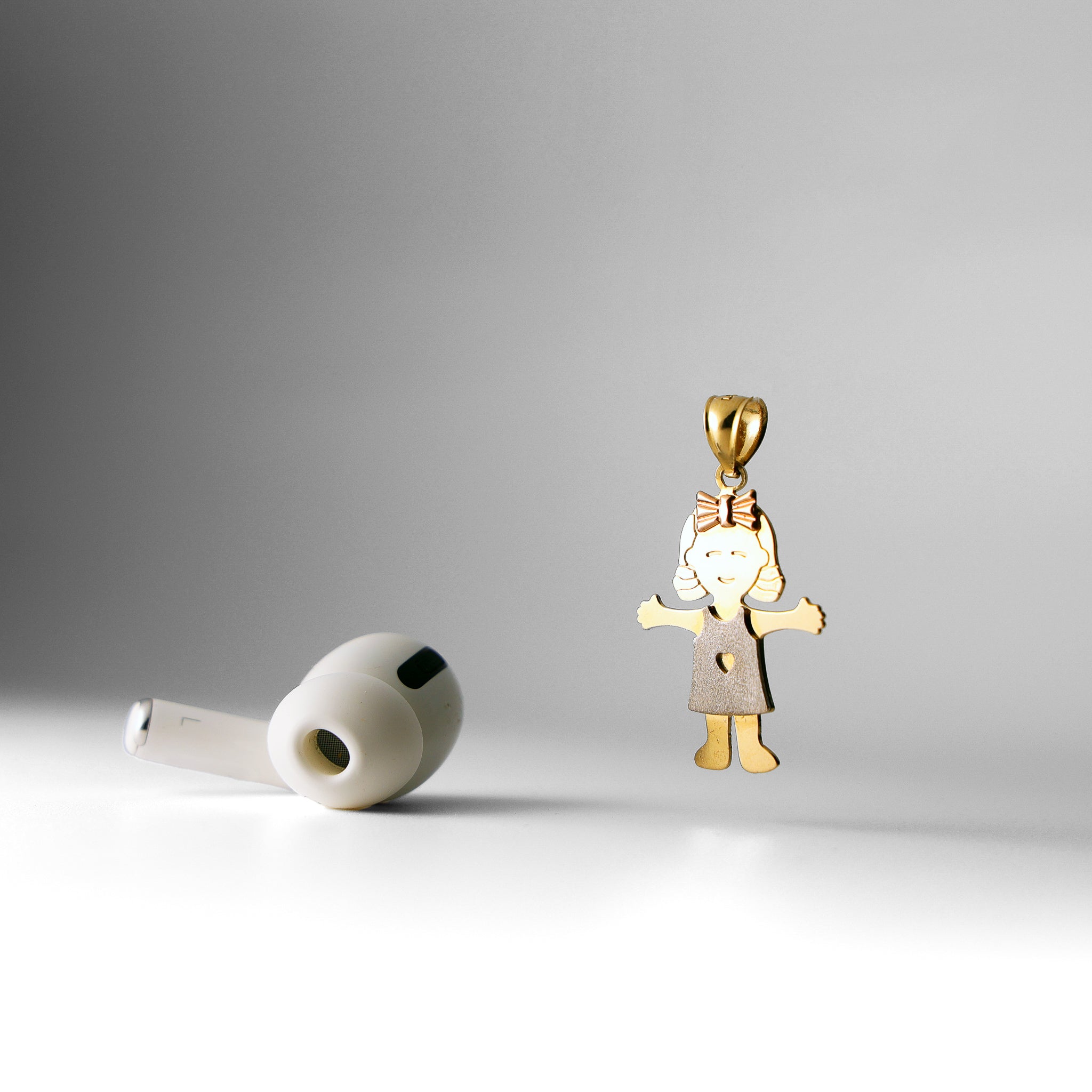 Gold Happy Girl Pendant Model-2395 - Charlie & Co. Jewelry