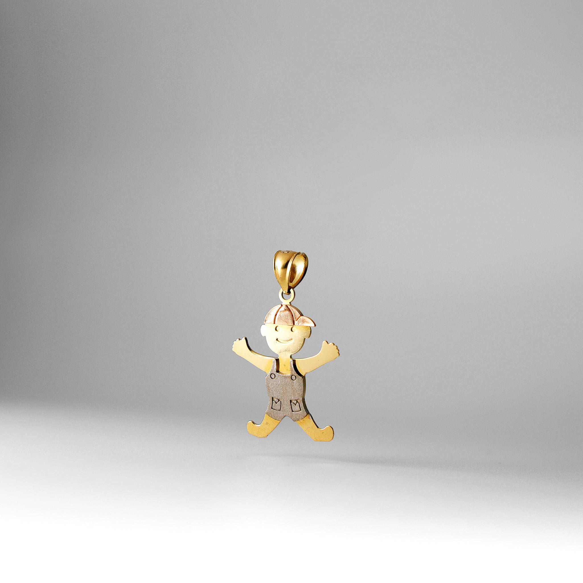 Gold Happy Smiley Boy Pendant Model-2396 - Charlie & Co. Jewelry